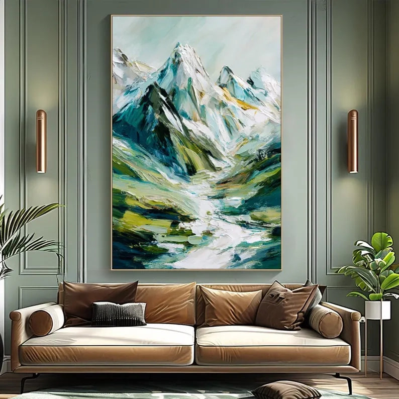 Teal Green Abstract Landscape Print #MD718