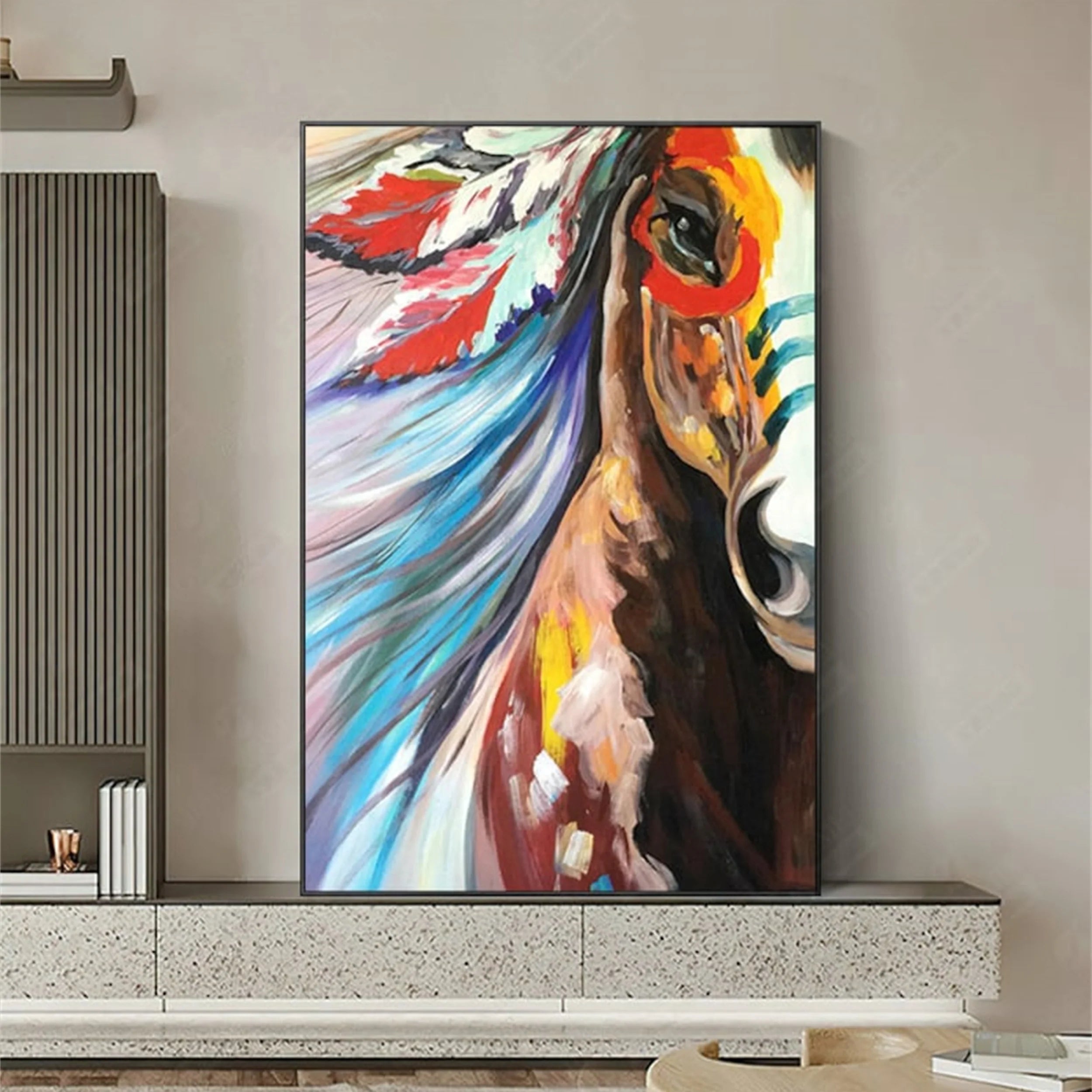 Colorful Horse Abstract Animal Wall Art #AM001