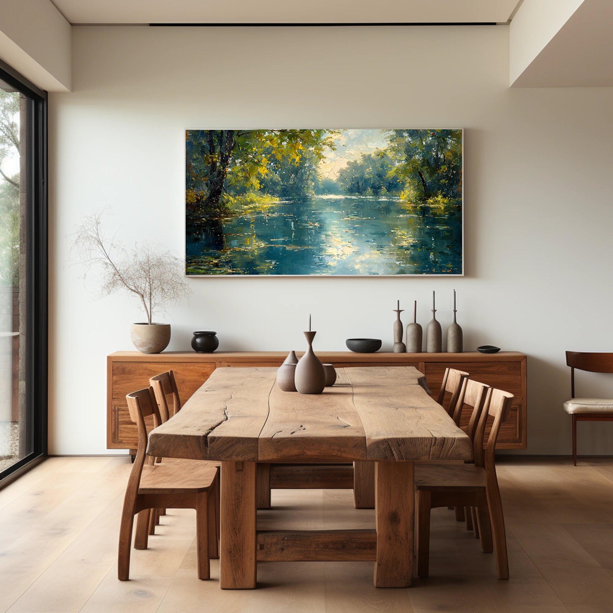 Serene River Landscape Oil Painting #FT580