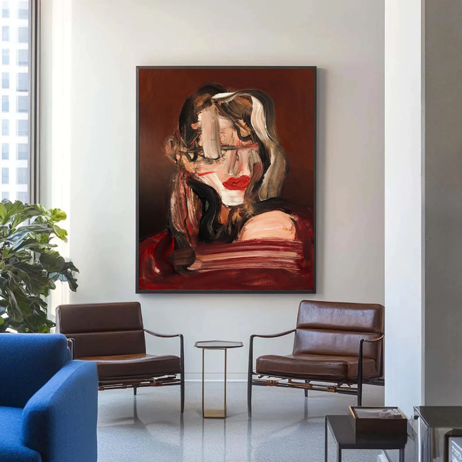 Abstract Woman Portrait Oil Painting #AB320