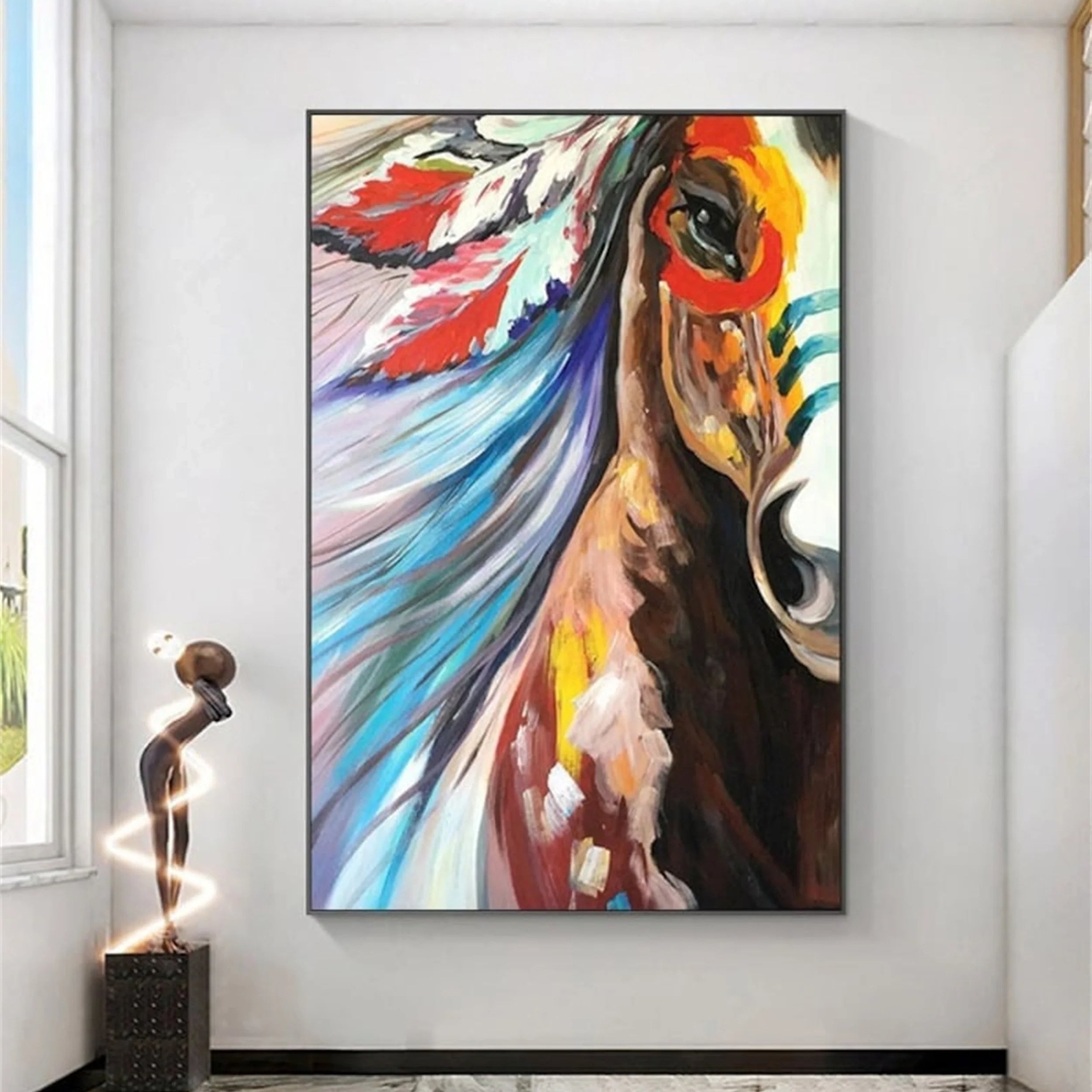 Colorful Horse Abstract Animal Wall Art #AM001