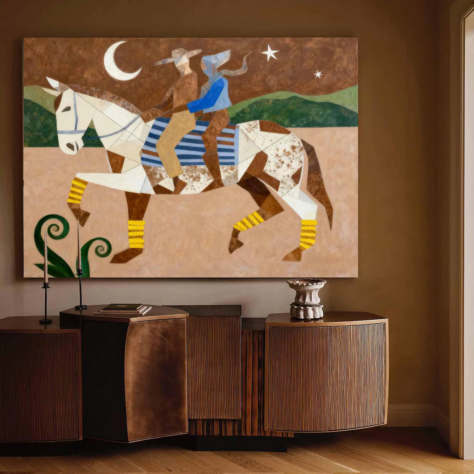Mid Century Cowboy Duo Art #CB10
