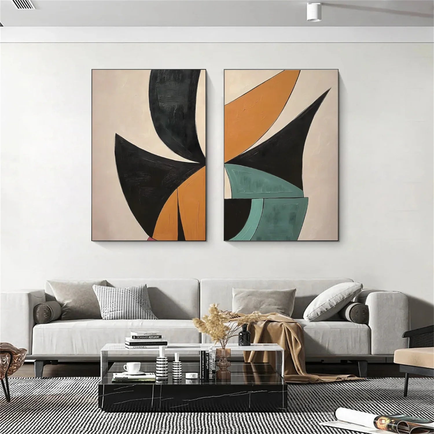 Abstract_Canvas Art Set of 2 #WA728