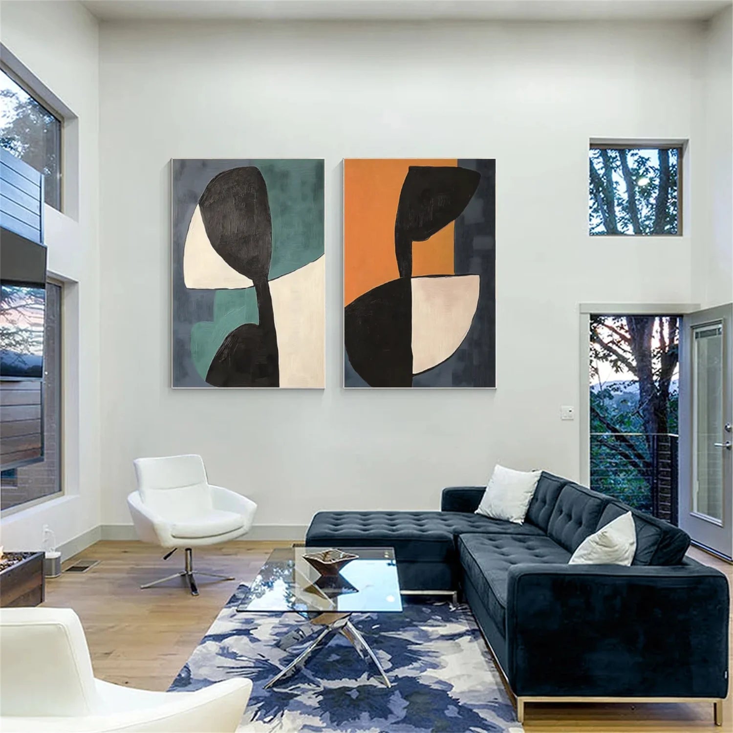 Abstract_Canvas Art Set of 2 #WA731