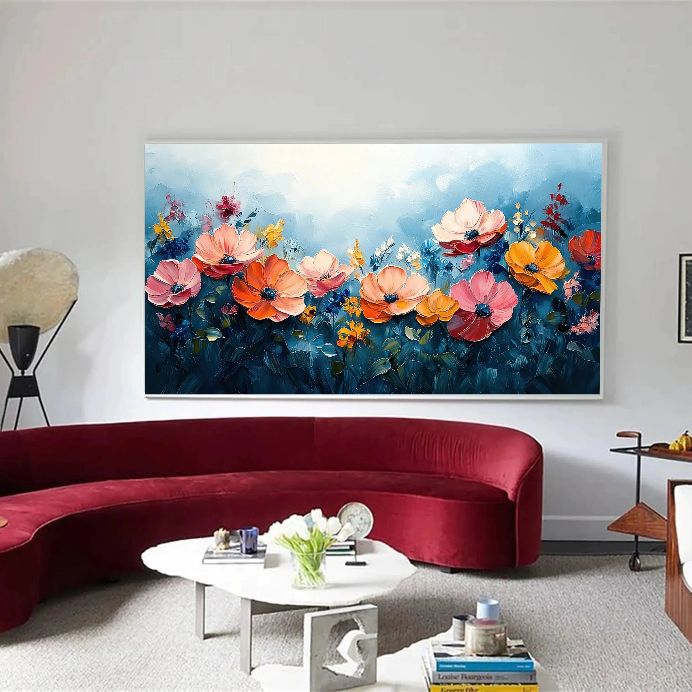 Colorful Floral Impasto Textured Oil Painting #FT510