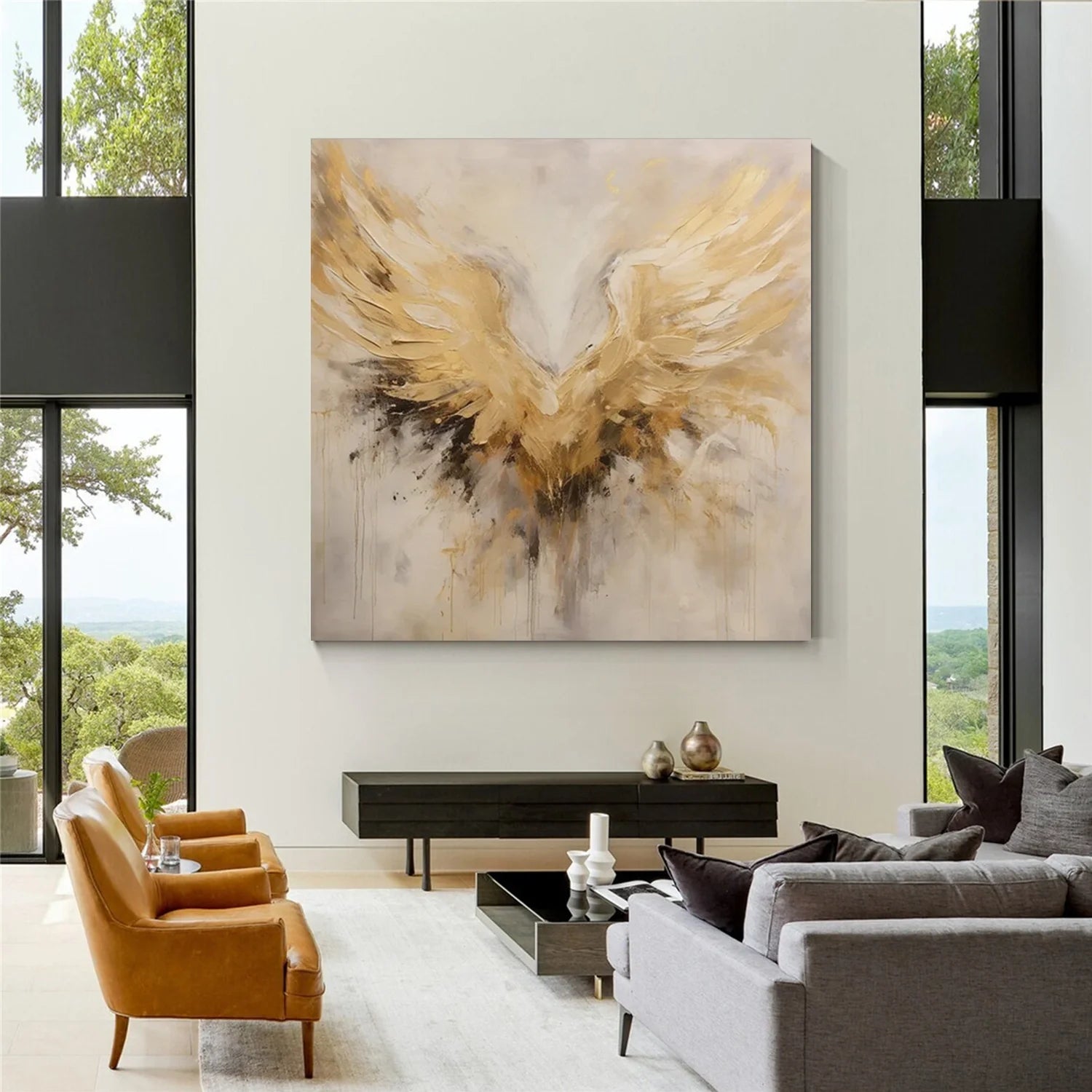 Abstract Angel Wing Textured Painting #AB047