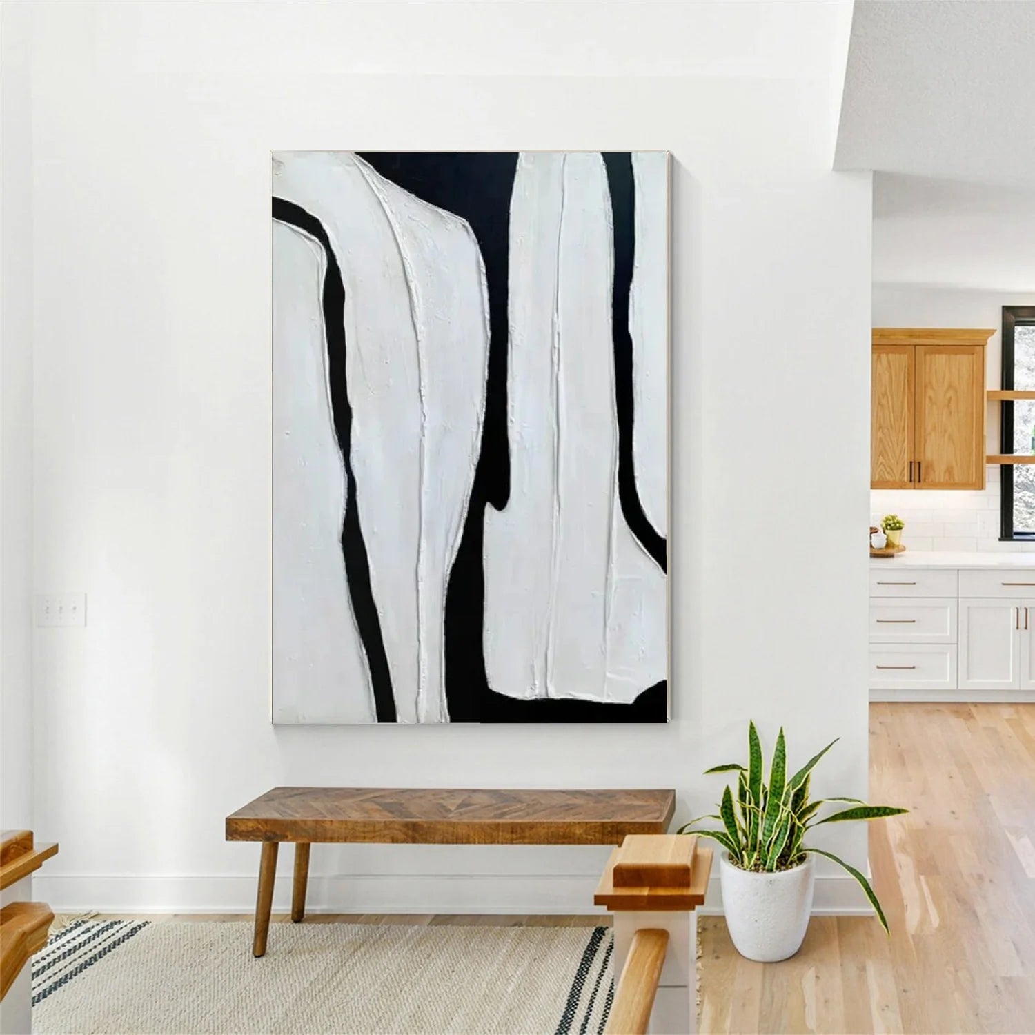 Black and White Minimalist_Textured Canvas Art #MZ114