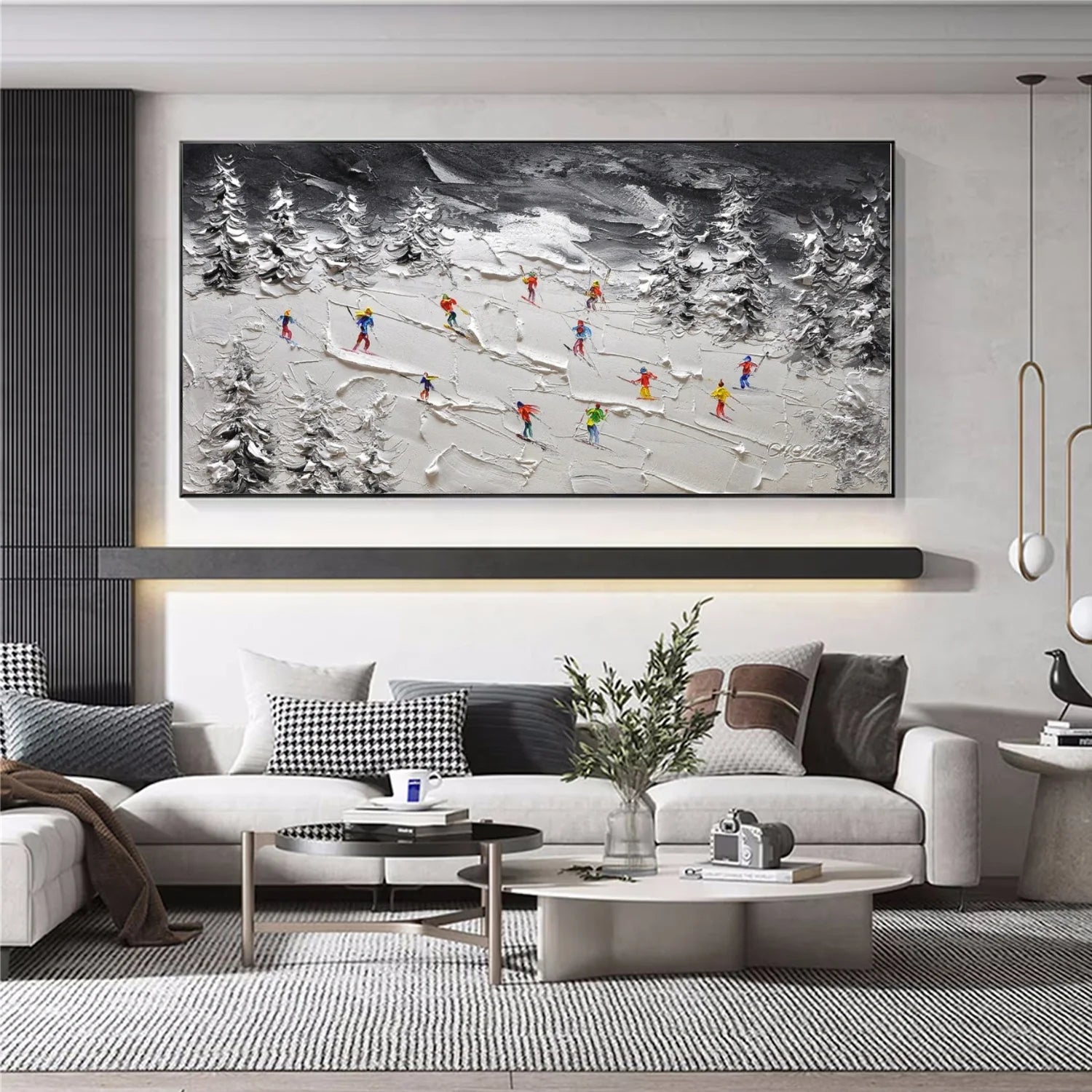 Skiing Sport_Textured Wall Art #AS049