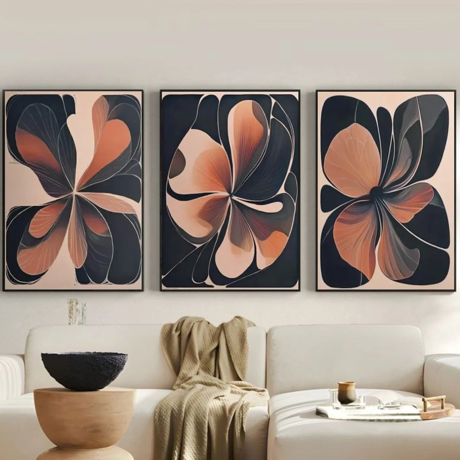 Flower & Tree Abstract_Wall Art Set of 3 #FT153