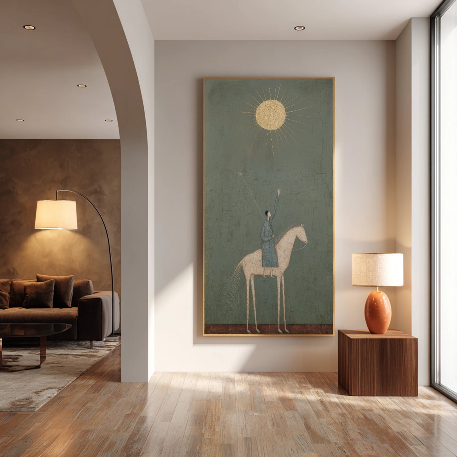 Hand-painted Abstract Sun Rider Wall Art #WA540
