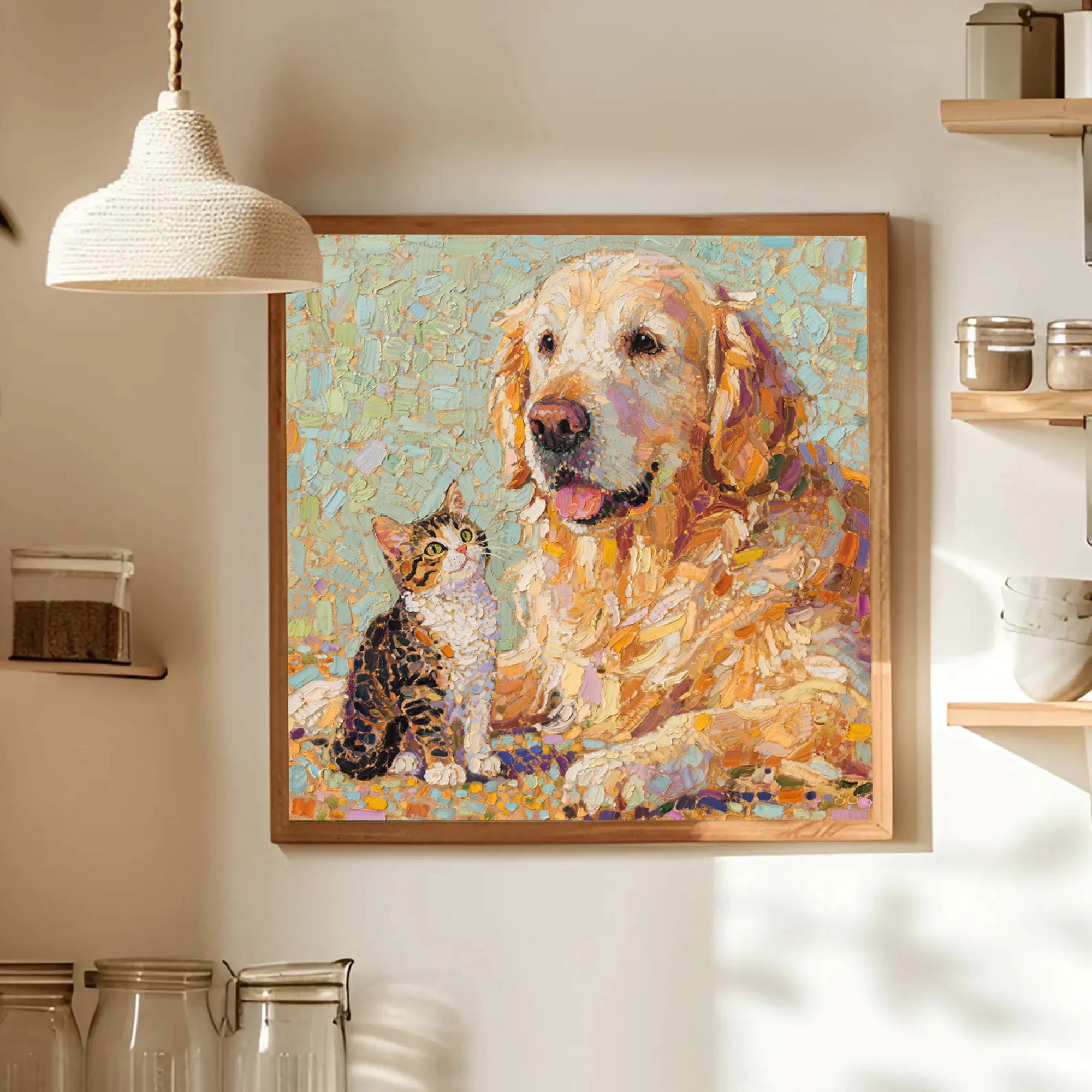 Impressionist Pet Companion Oil Painting #AM128