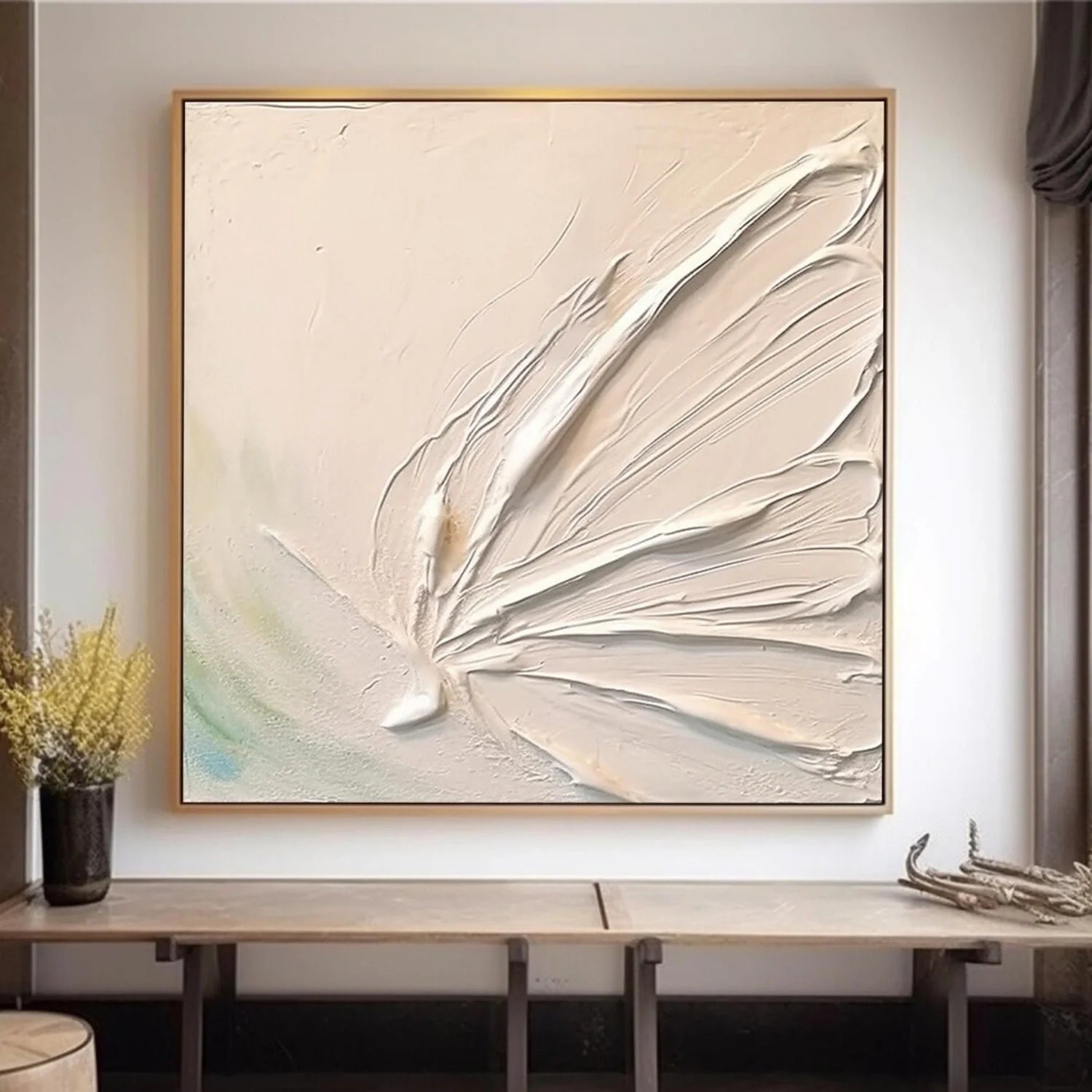 Beige Minimalistic Textured Art #MD214