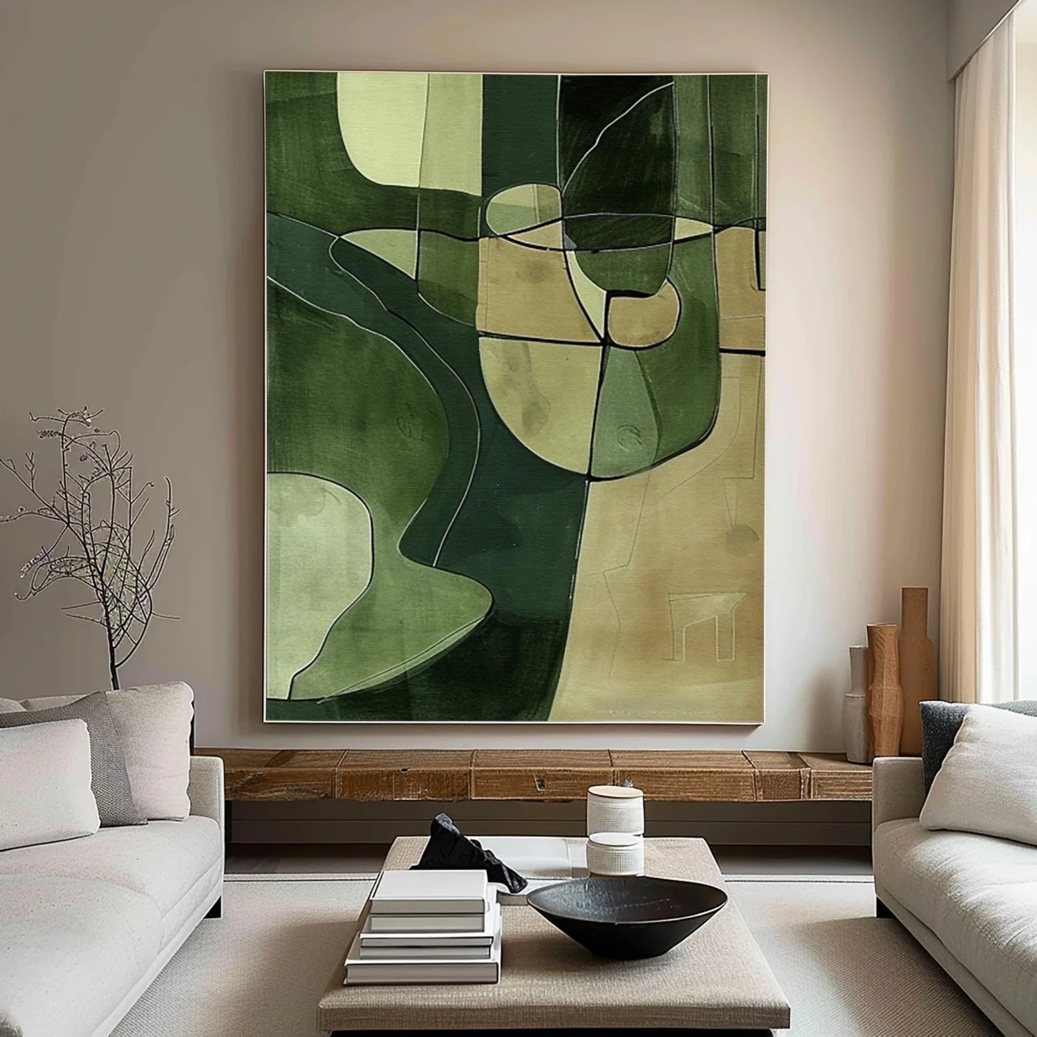 Green Abstract Art Painting #WA452