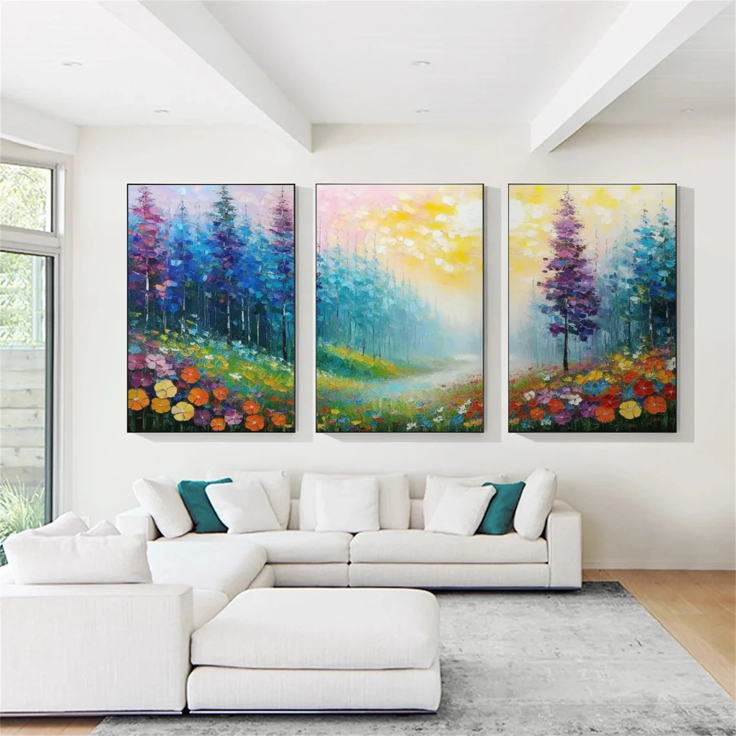 Flower & Tree Abstract_Wall Art Set of 3 #FT157