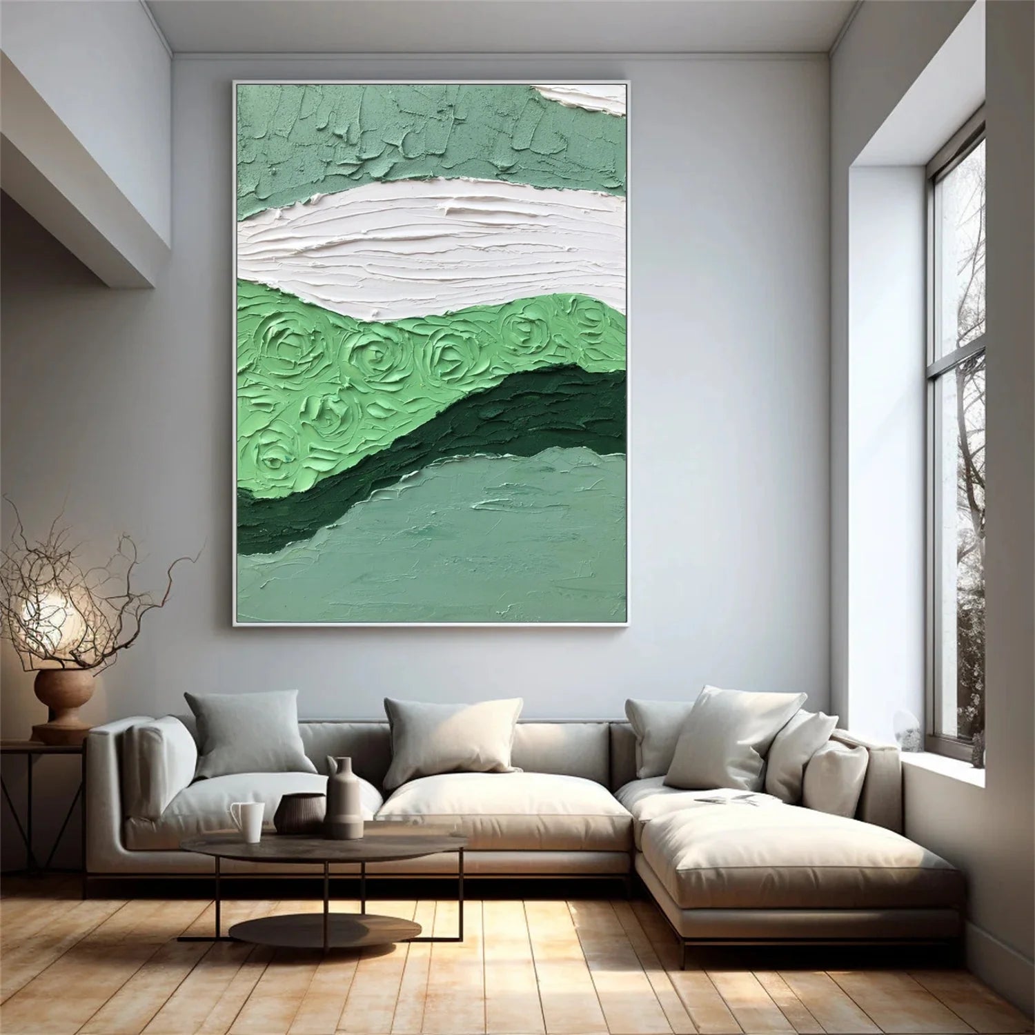 Green Minimalistic Textured Art #MD227