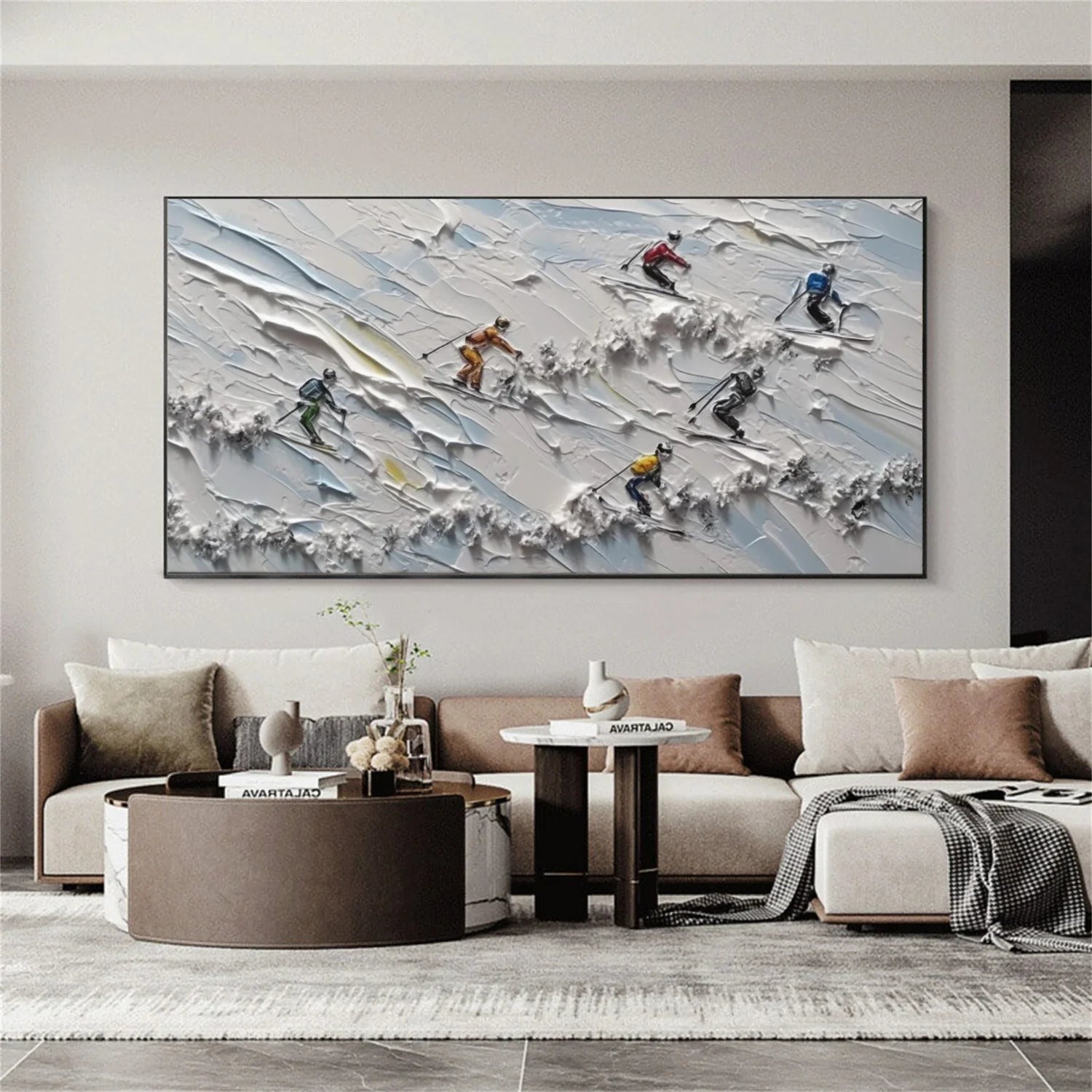 Skiing Sport_Textured Wall Art #AS051