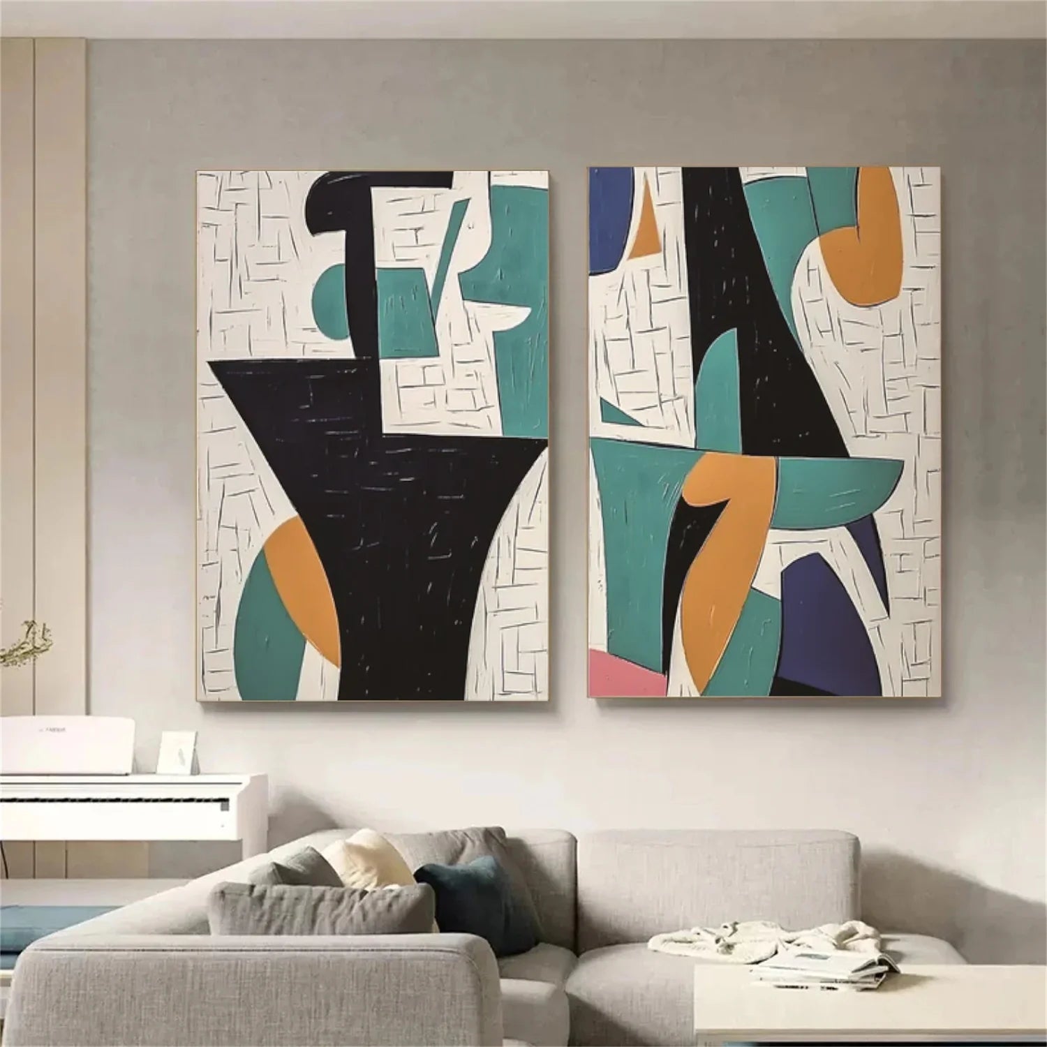 Abstract_Canvas Art Set of 2 #WA730