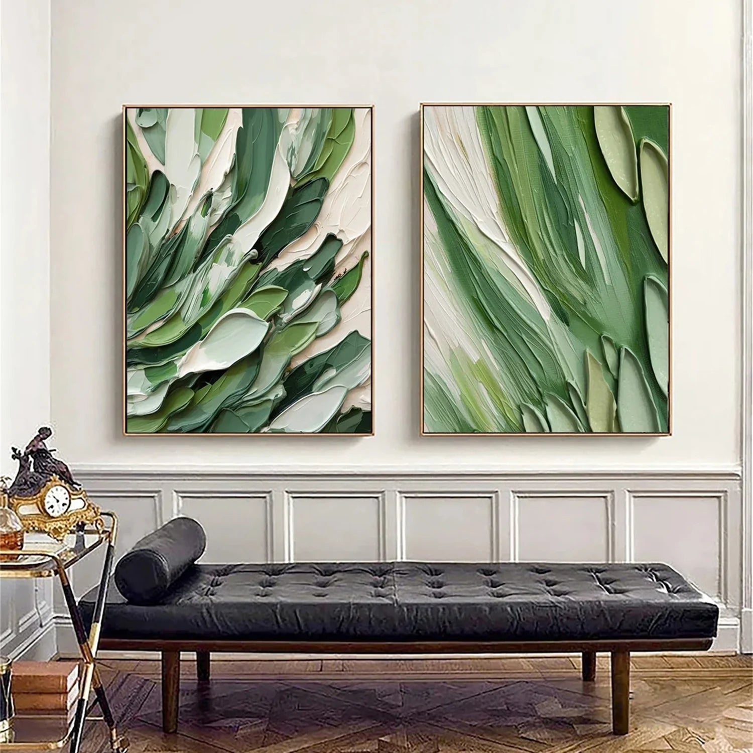 Colorful Flower & Tree Abstract Textured Wall Art Set of 2 #FT056