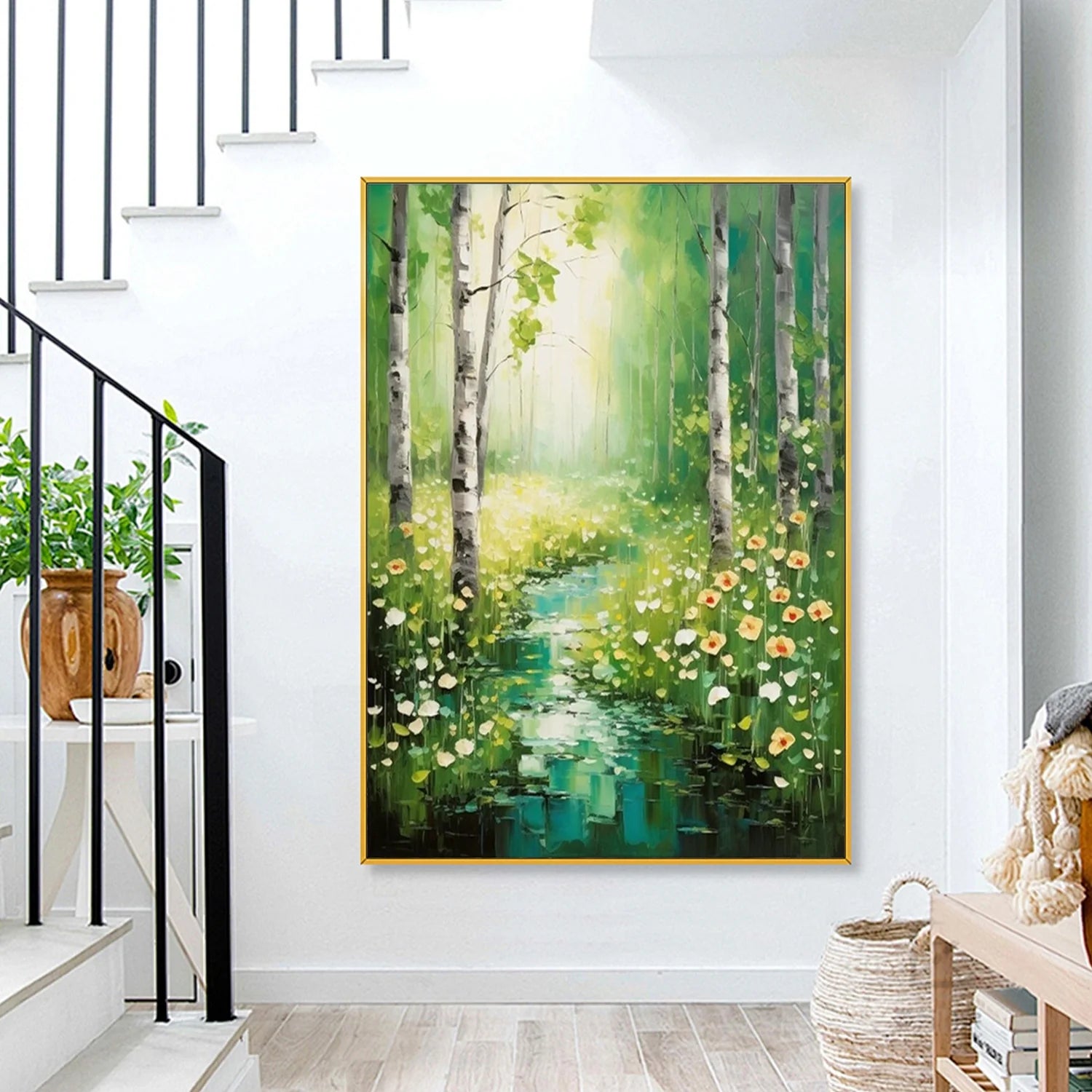 Flower & Tree Abstract Textured Wall Art #FT075