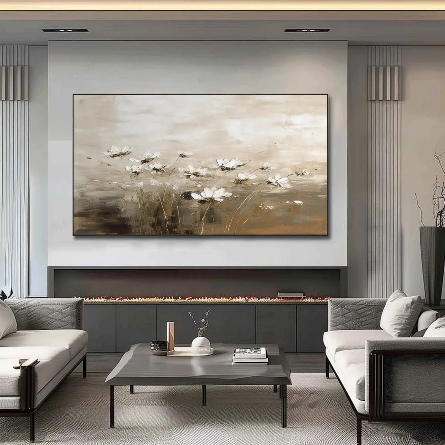 Flower & Tree Abstract Textured Wall Art #FT110