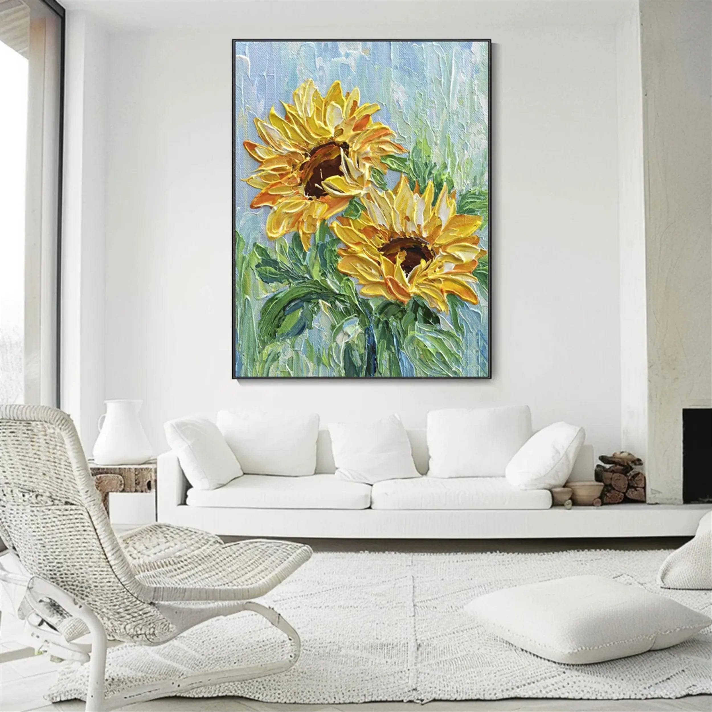 Colorful Flower & Tree Abstract Textured Wall Art #FT034