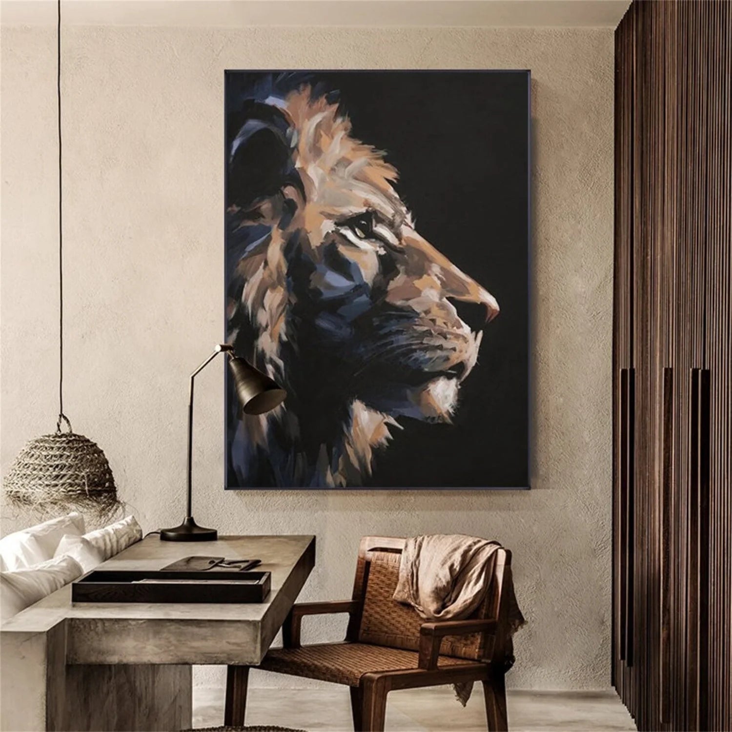 Black and Brown Abstract Animal Wall Art #AM055