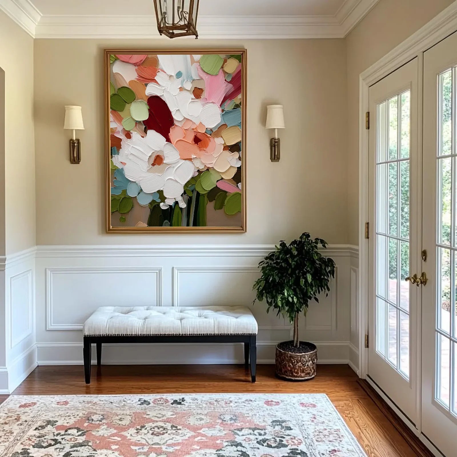 3D Impasto Floral Oil Painting #FT209