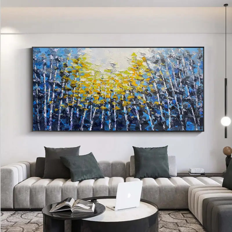 Colorful Flower & Tree Abstract Textured Wall Art #FT003