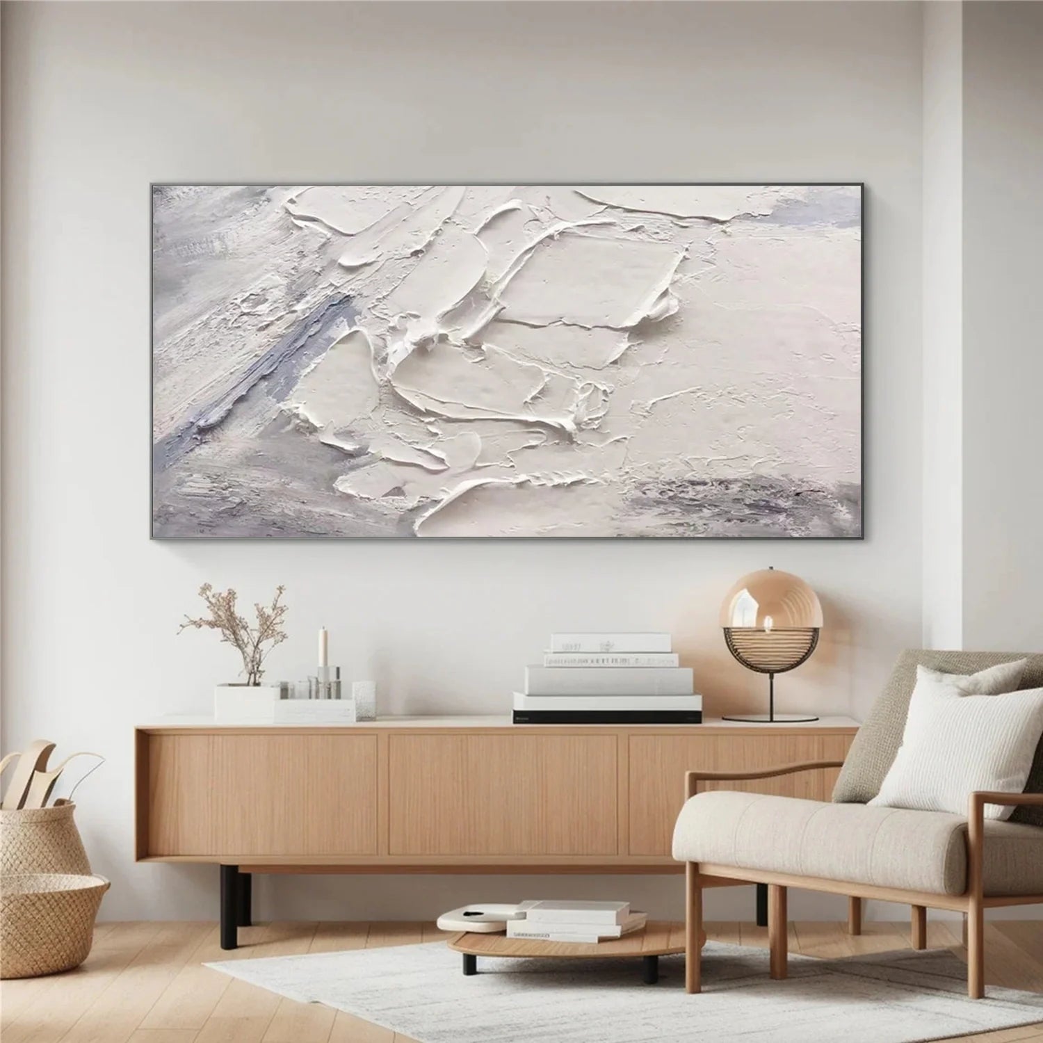 White Minimalistic Textured Art #MD232