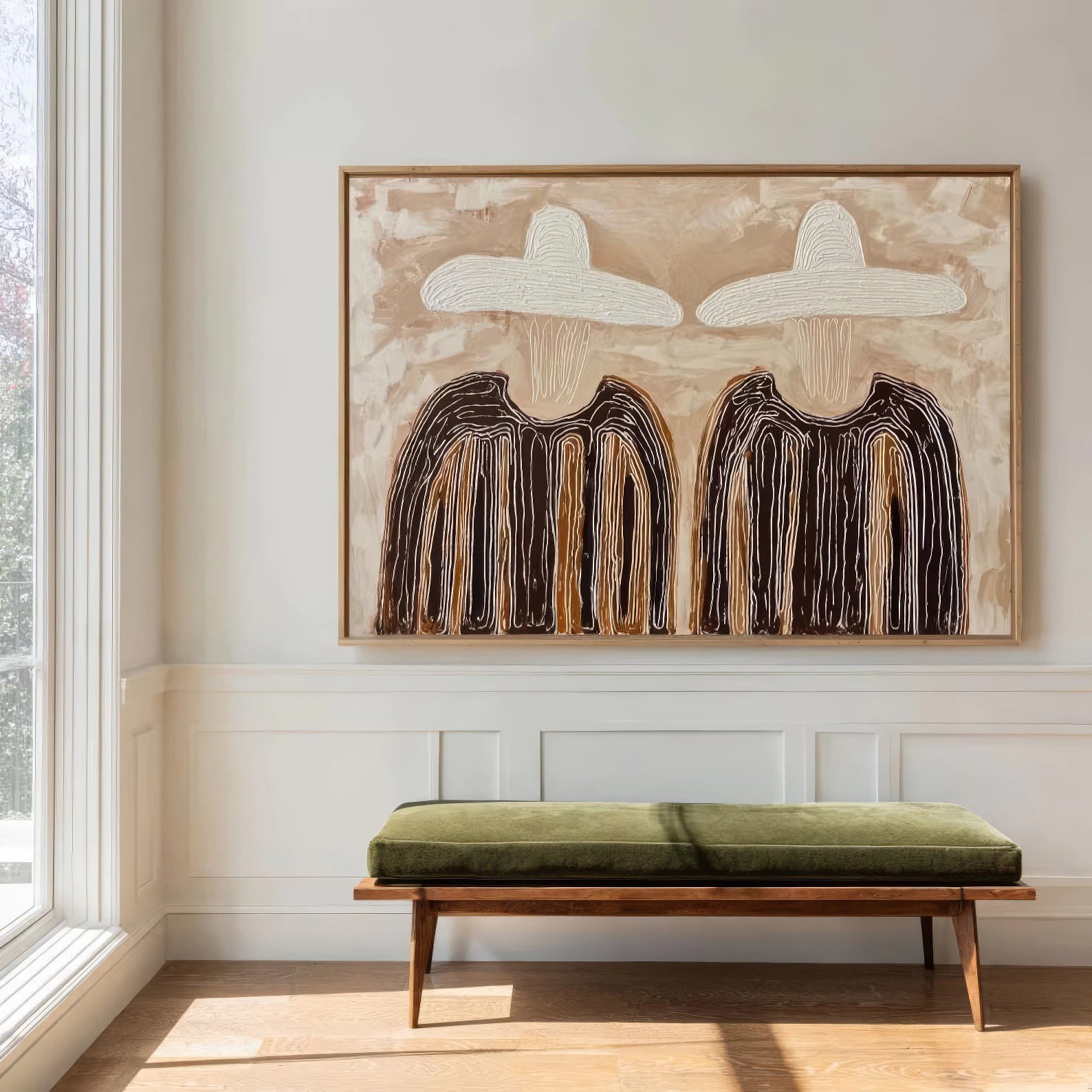 Bohemian Neutral Duo Painting #AB143