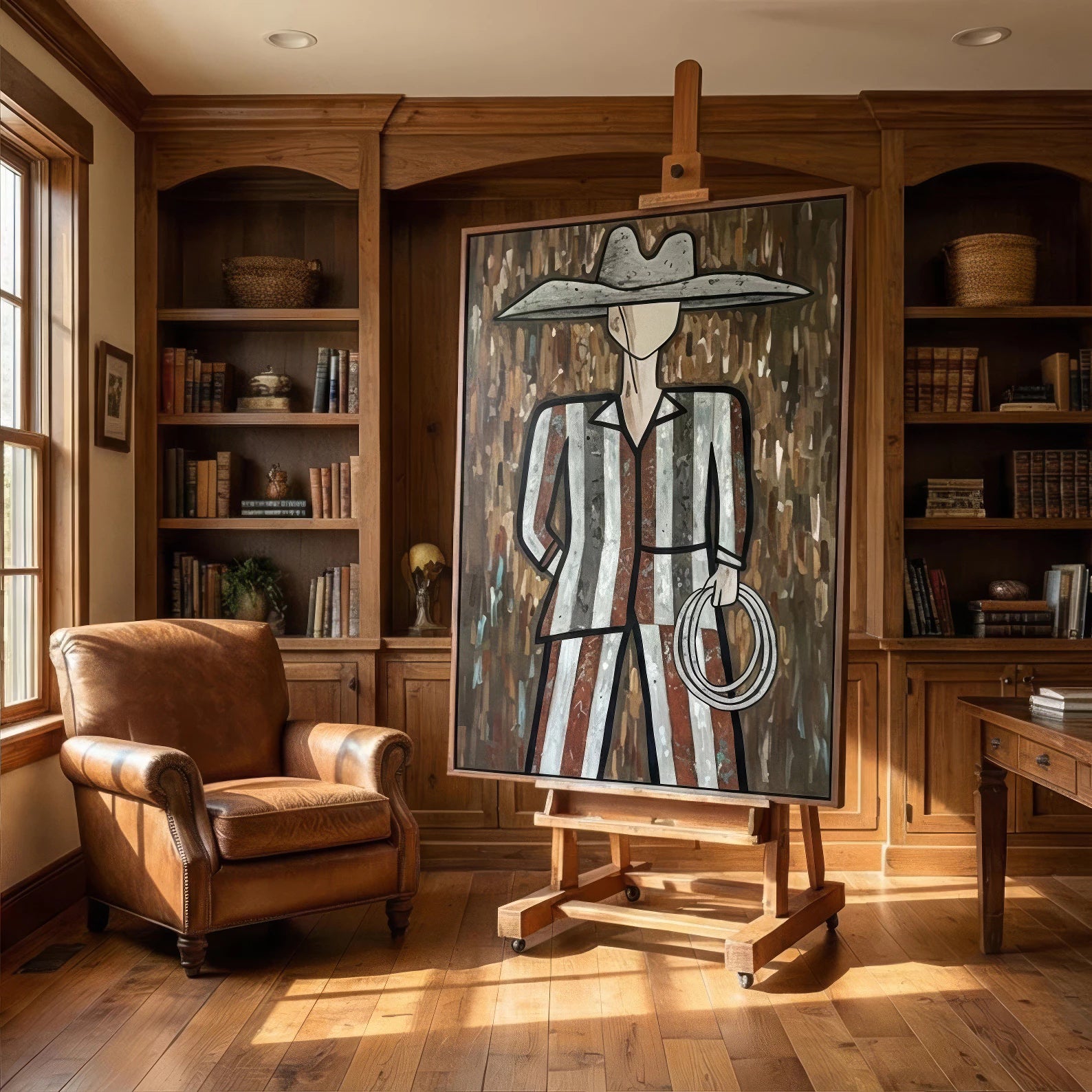 Modern Abstract Cowboy Art #AB373