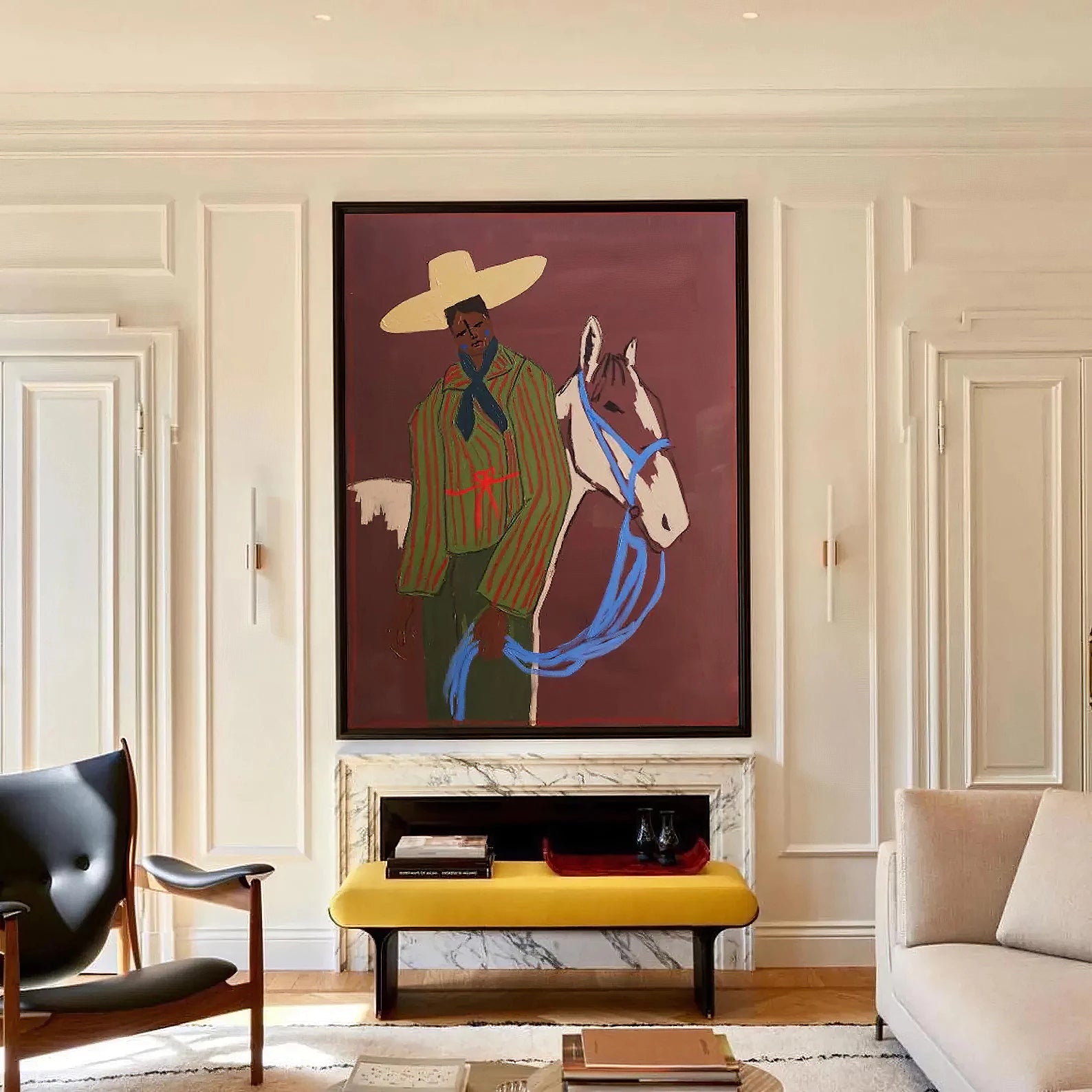 Abstract Cowboy & Horse Art #CB4