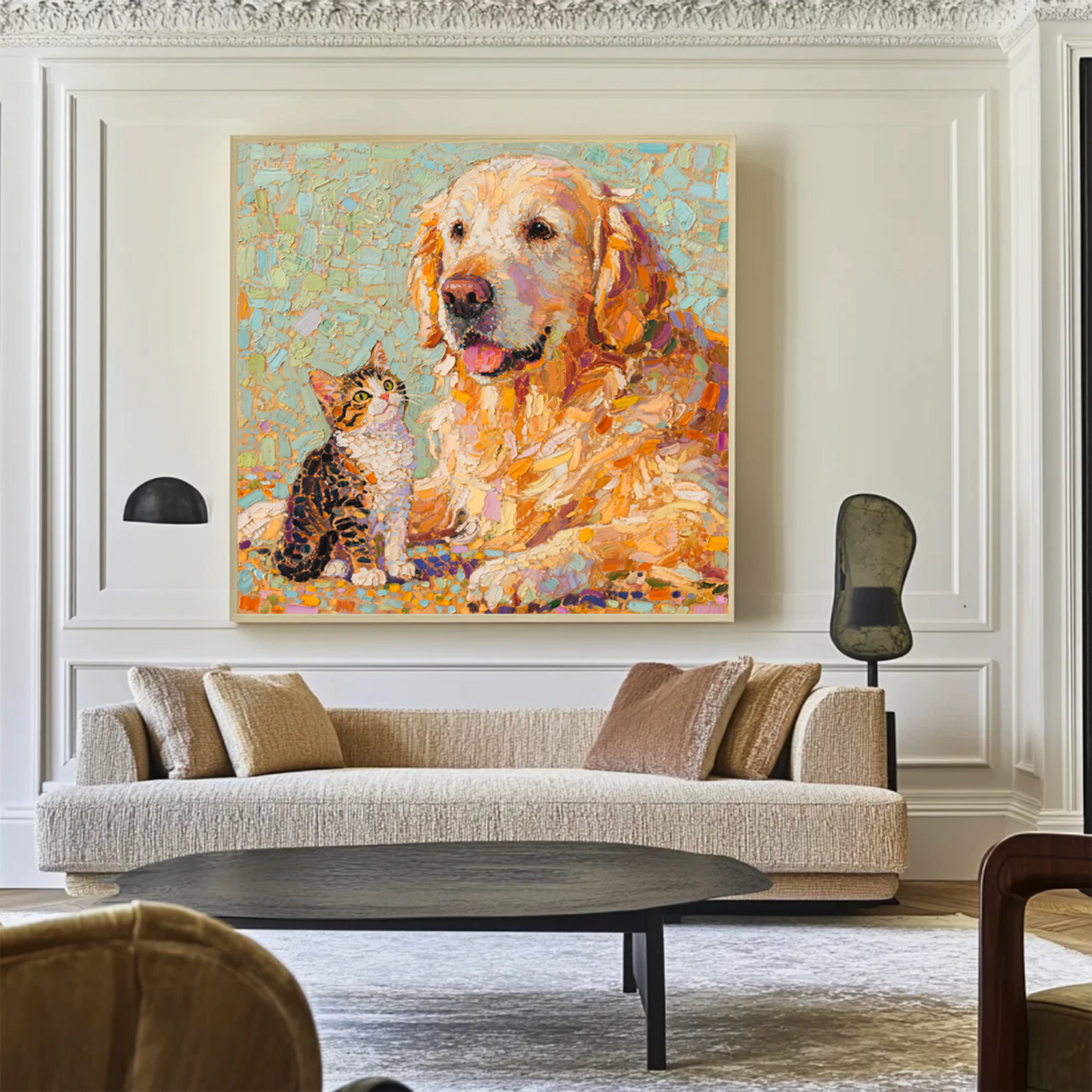 Impressionist Pet Companion Oil Painting #AM128