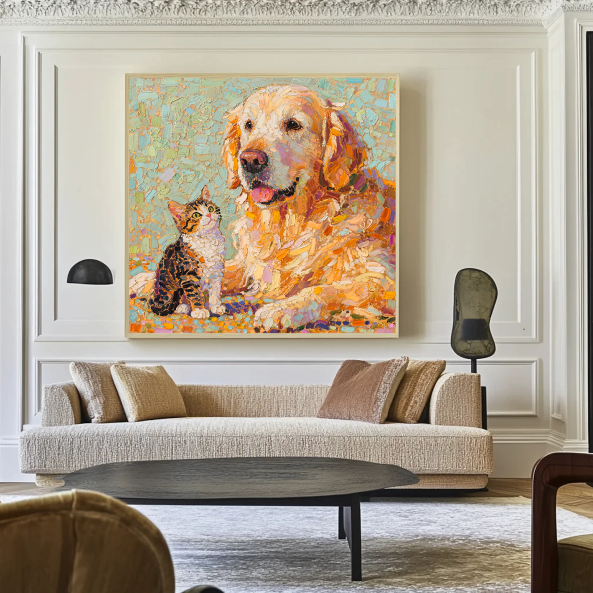 Impressionist Pet Companion Oil Painting #AM128