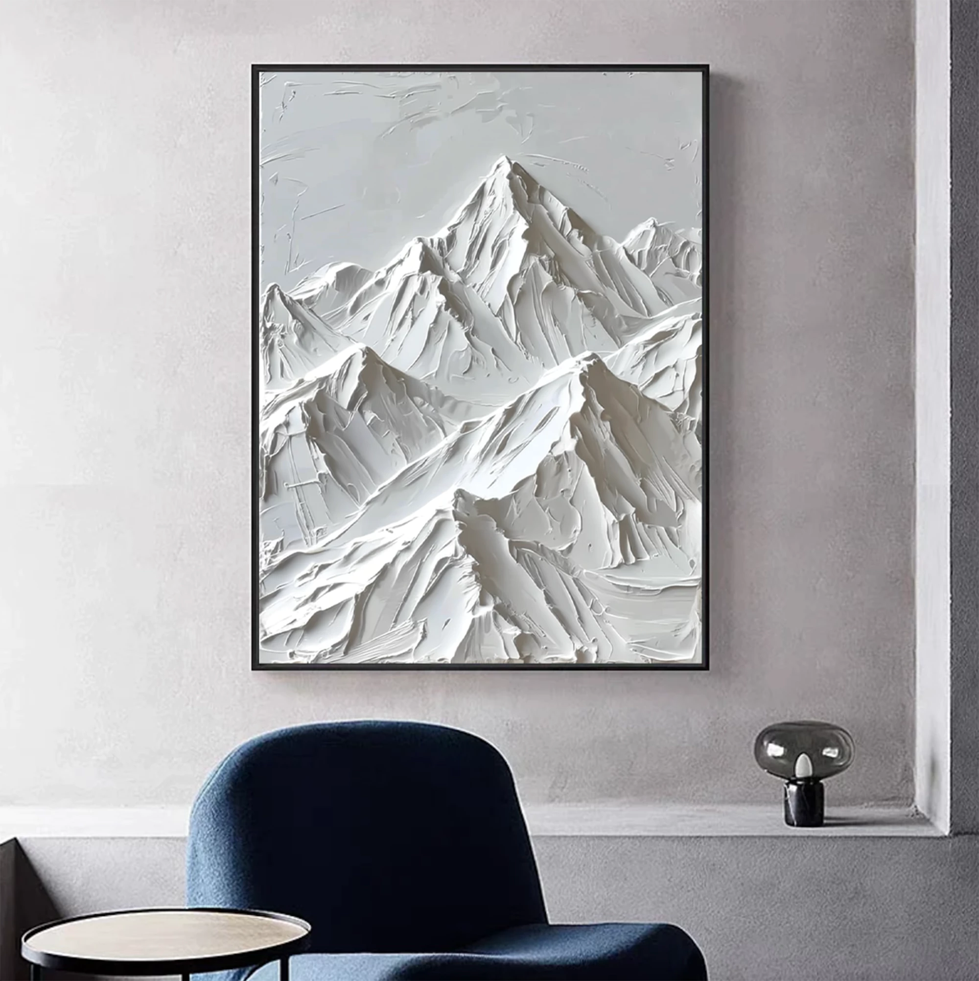 Minimalist White Mountain Painting #MD113