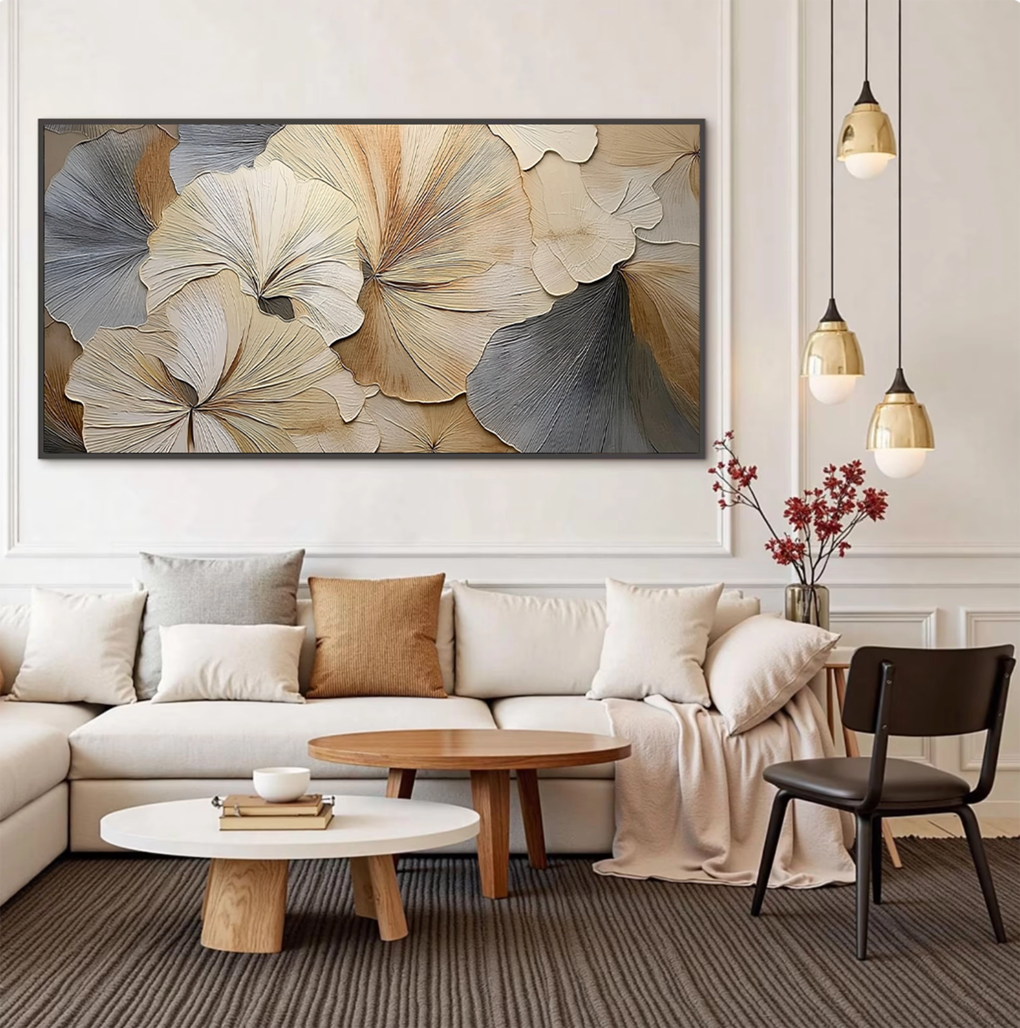 Textured Ginkgo Leaf Oil Painting #FT916