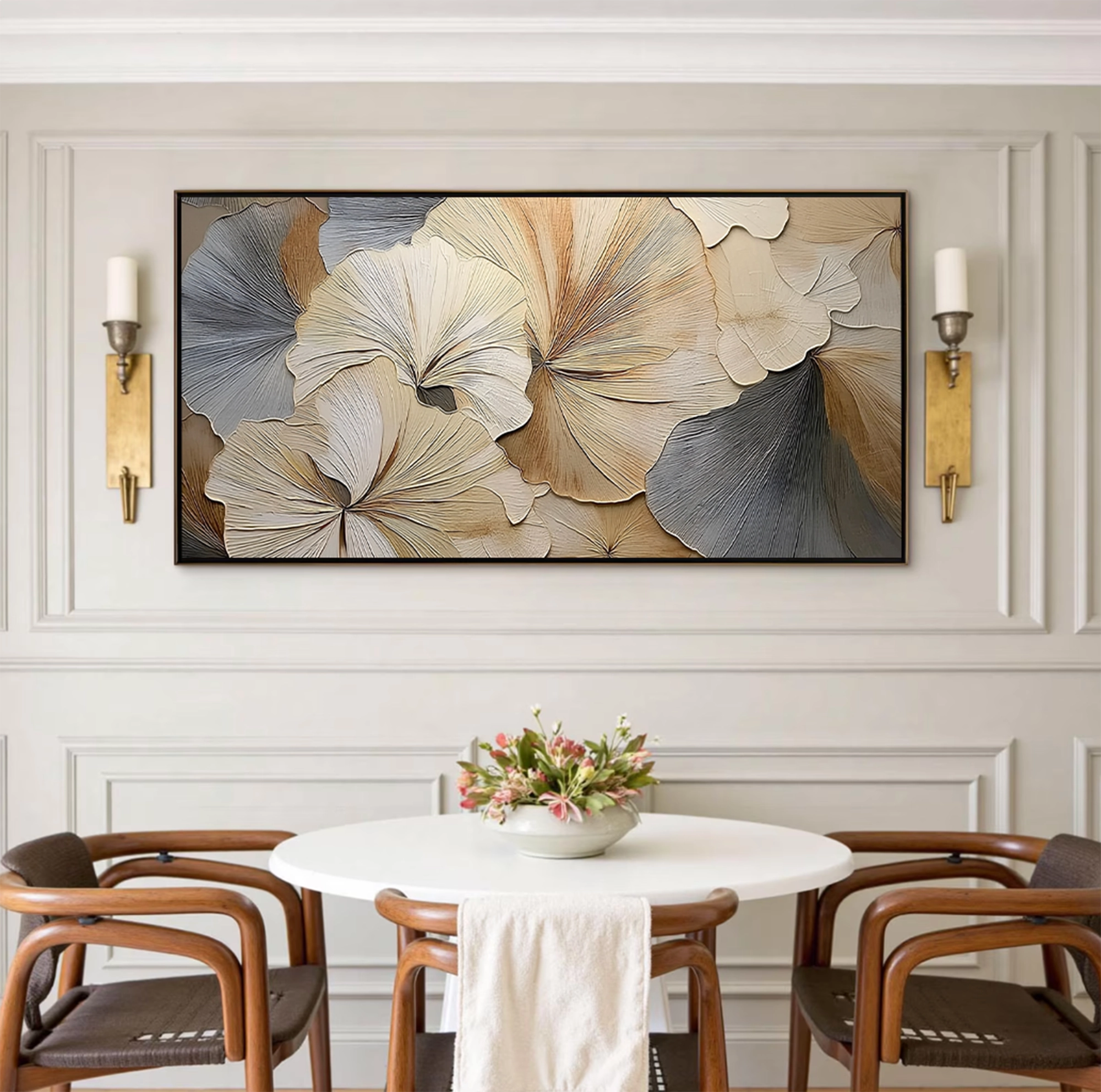 Textured Ginkgo Leaf Oil Painting #FT916