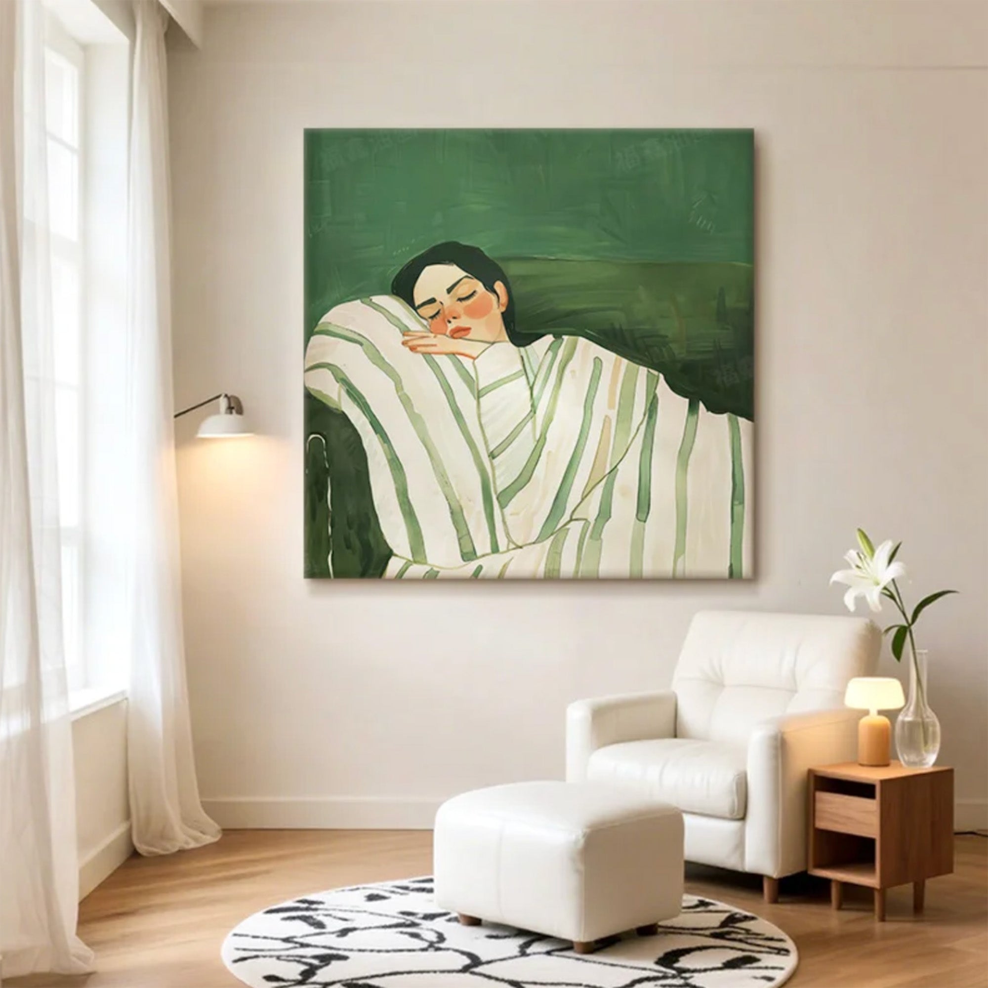 Soft Green Tone Minimalist Wall Decor #AB155