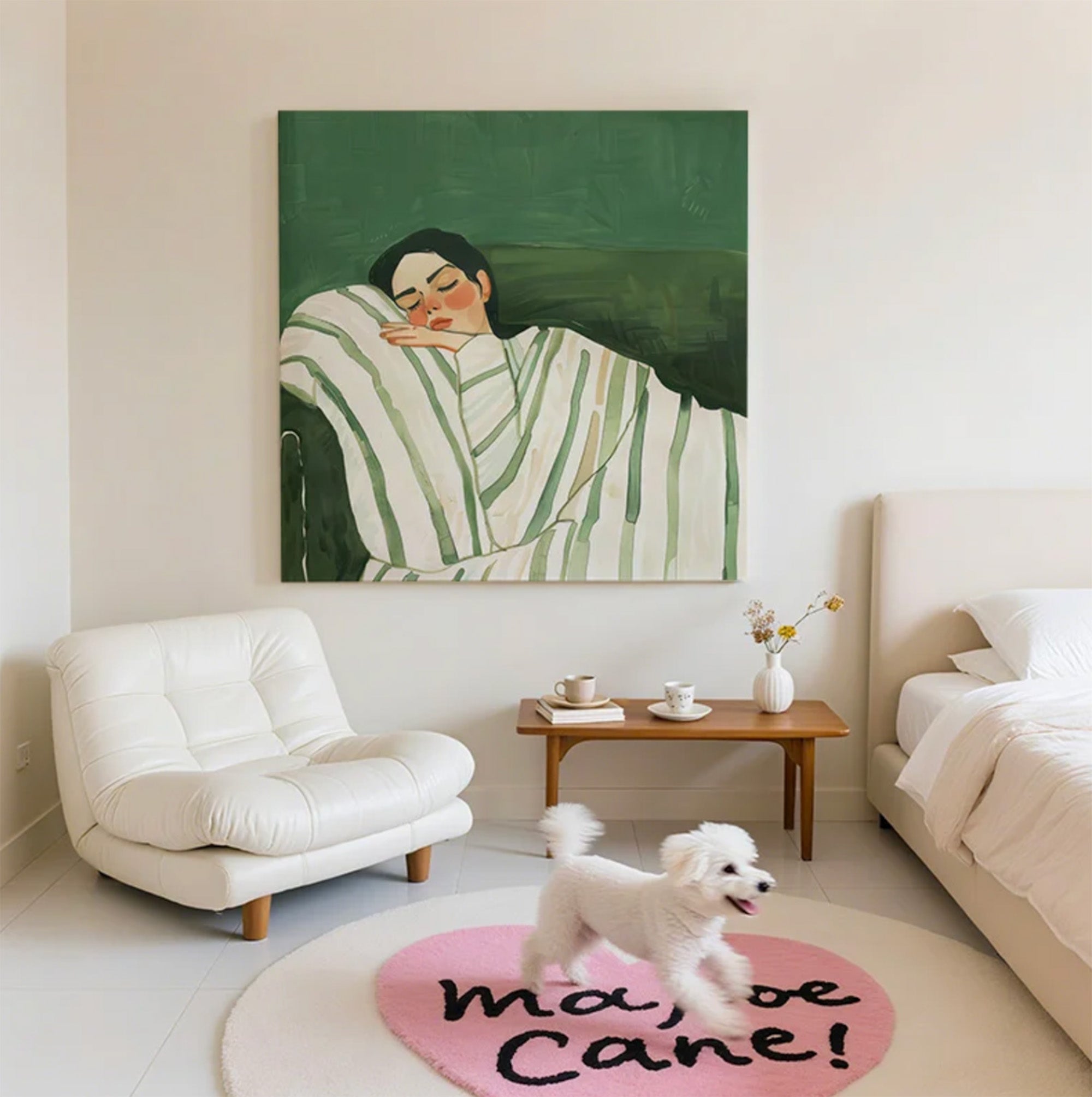 Soft Green Tone Minimalist Wall Decor #AB155