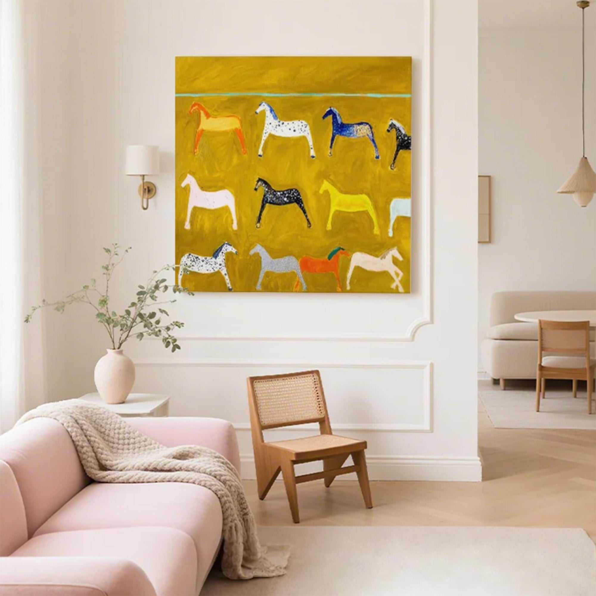 Playful Colorful Horse Painting_#AM153