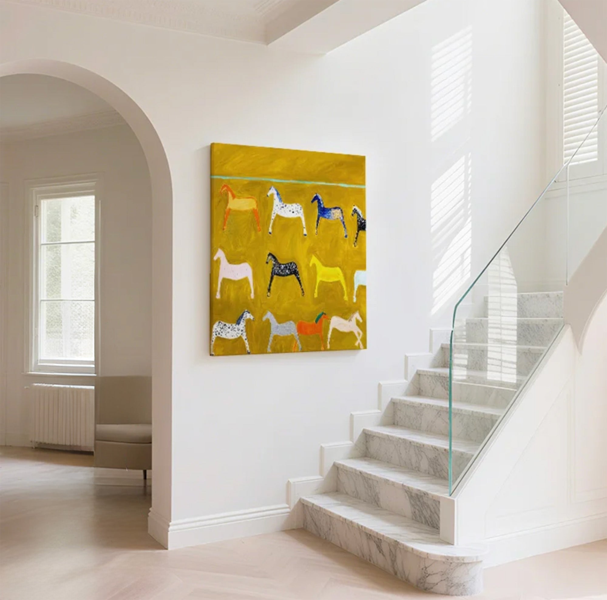 Playful Colorful Horse Painting_#AM153