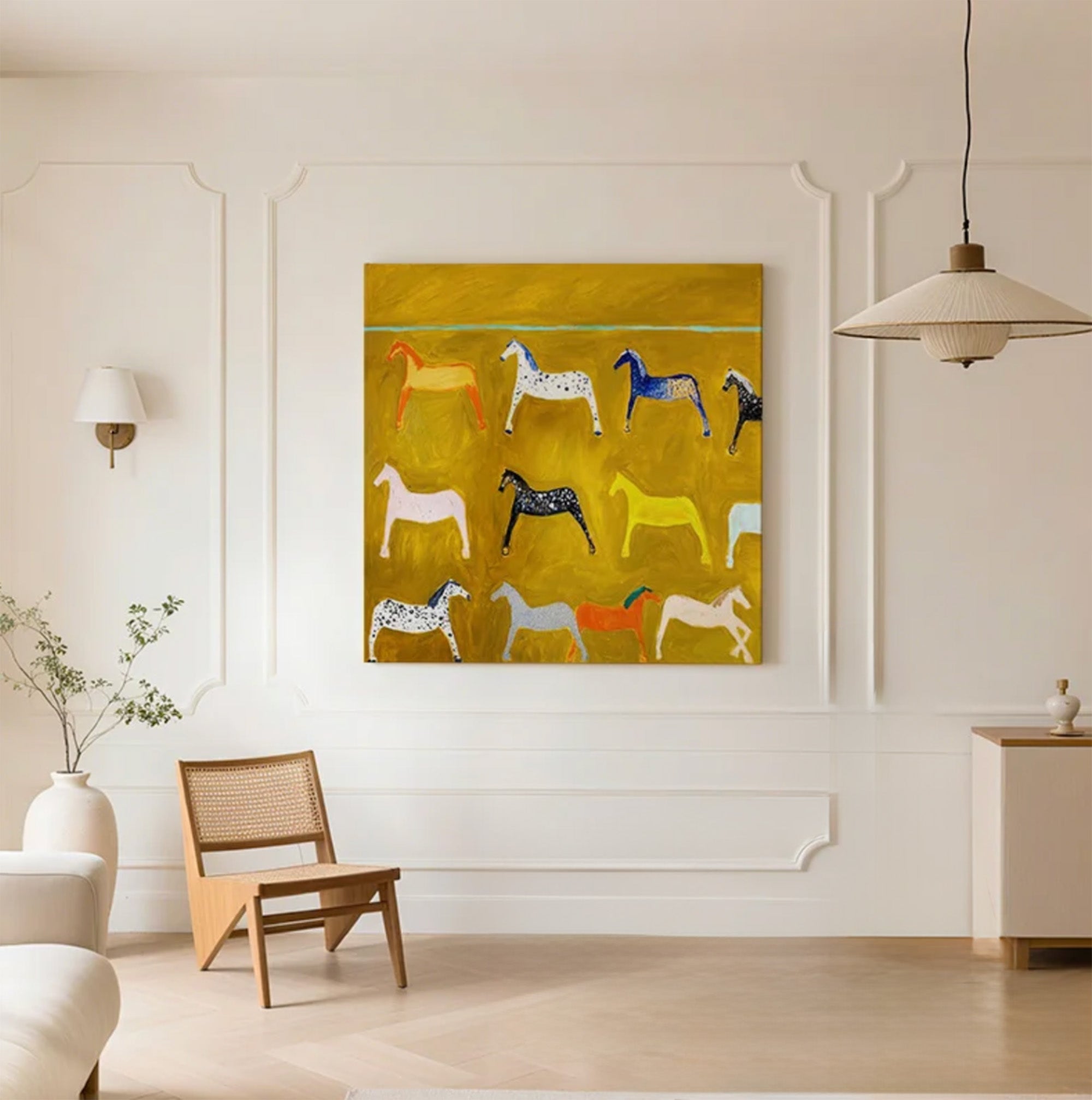 Playful Colorful Horse Painting_#AM153