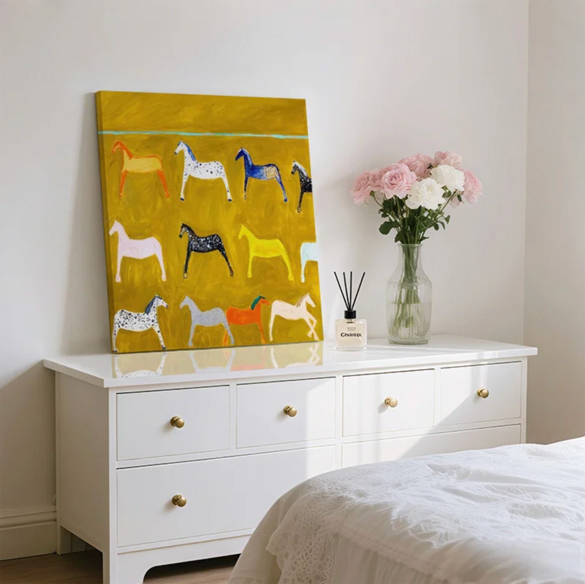 Playful Colorful Horse Painting_#AM153