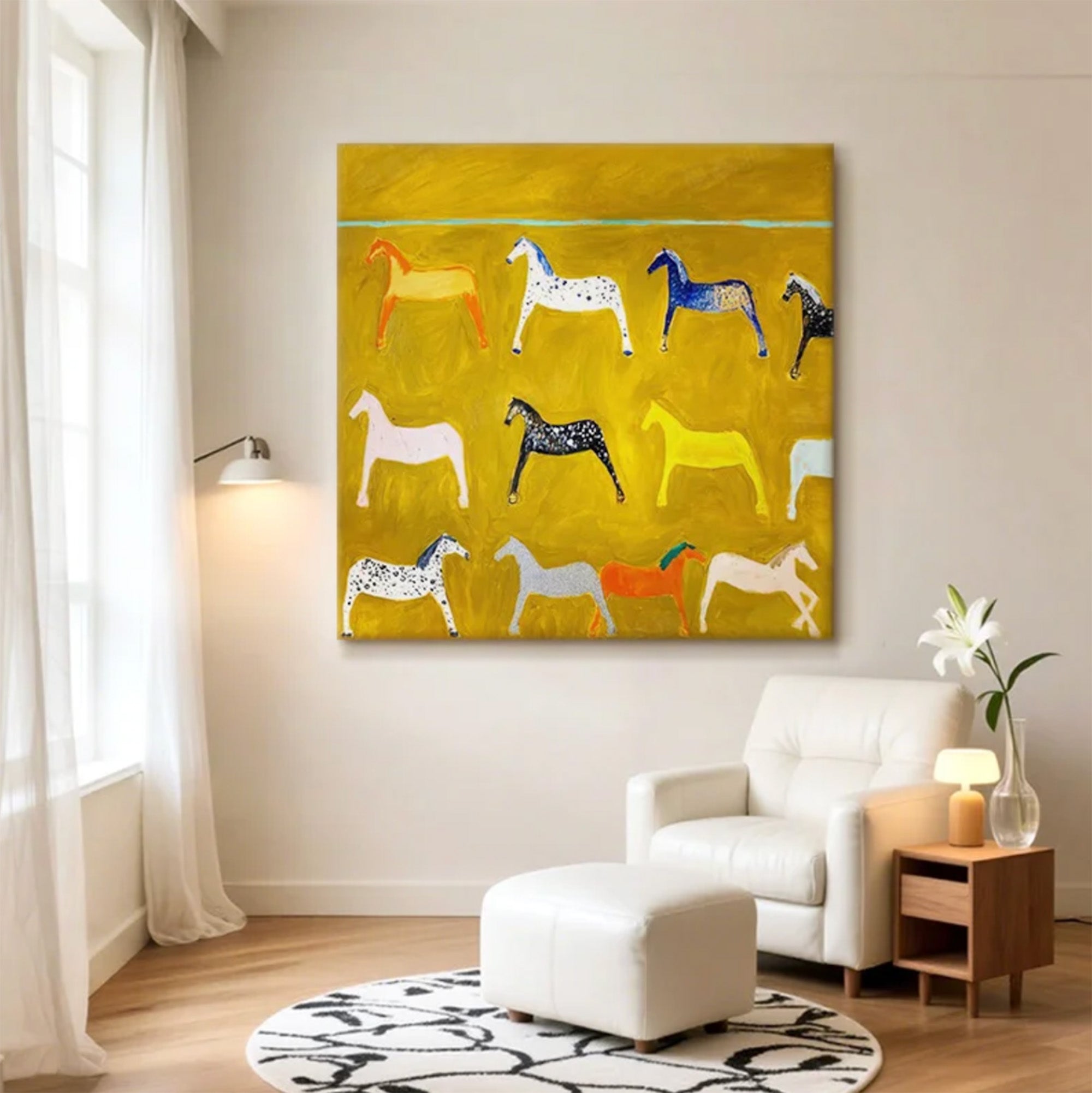 Playful Colorful Horse Painting_#AM153