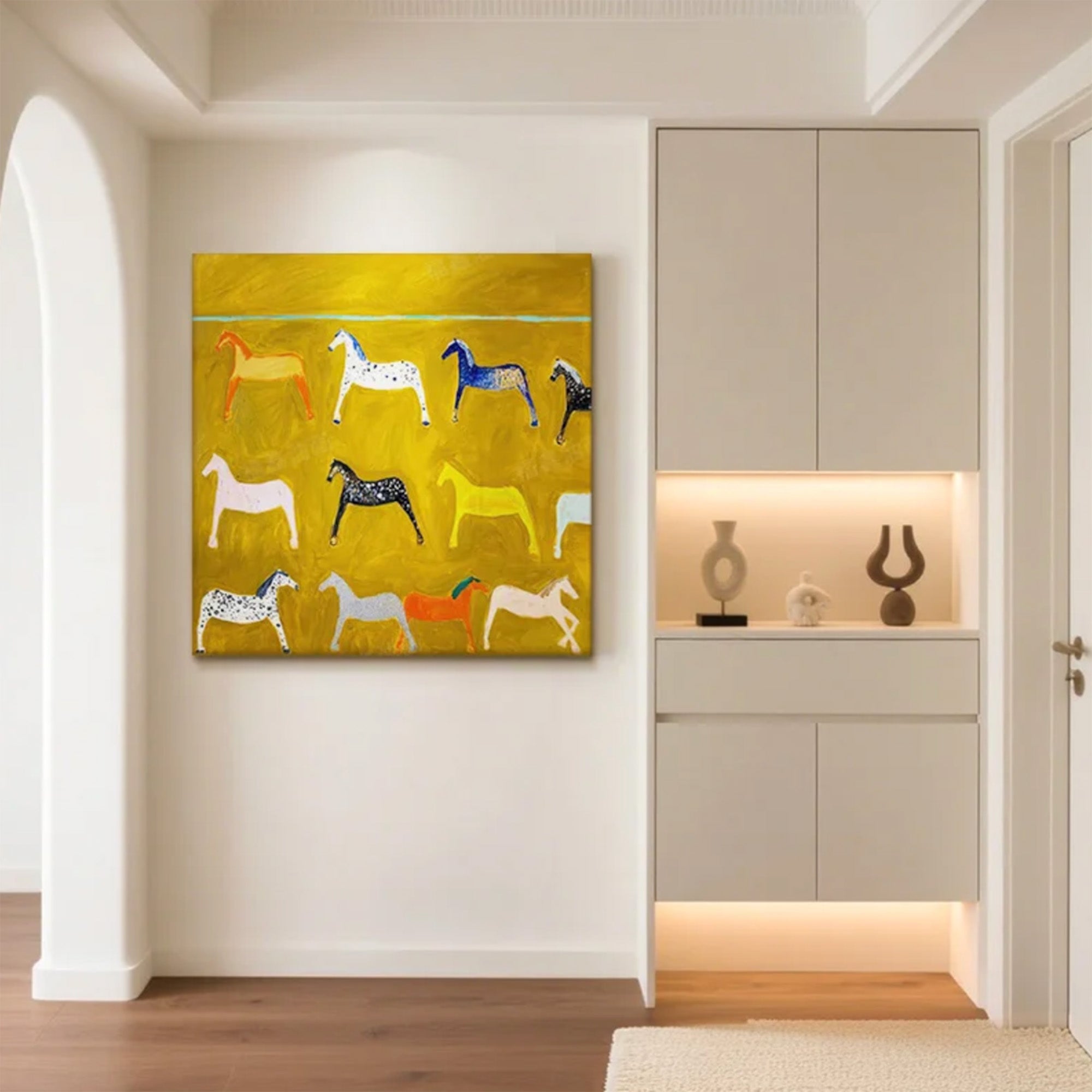 Playful Colorful Horse Painting_#AM153