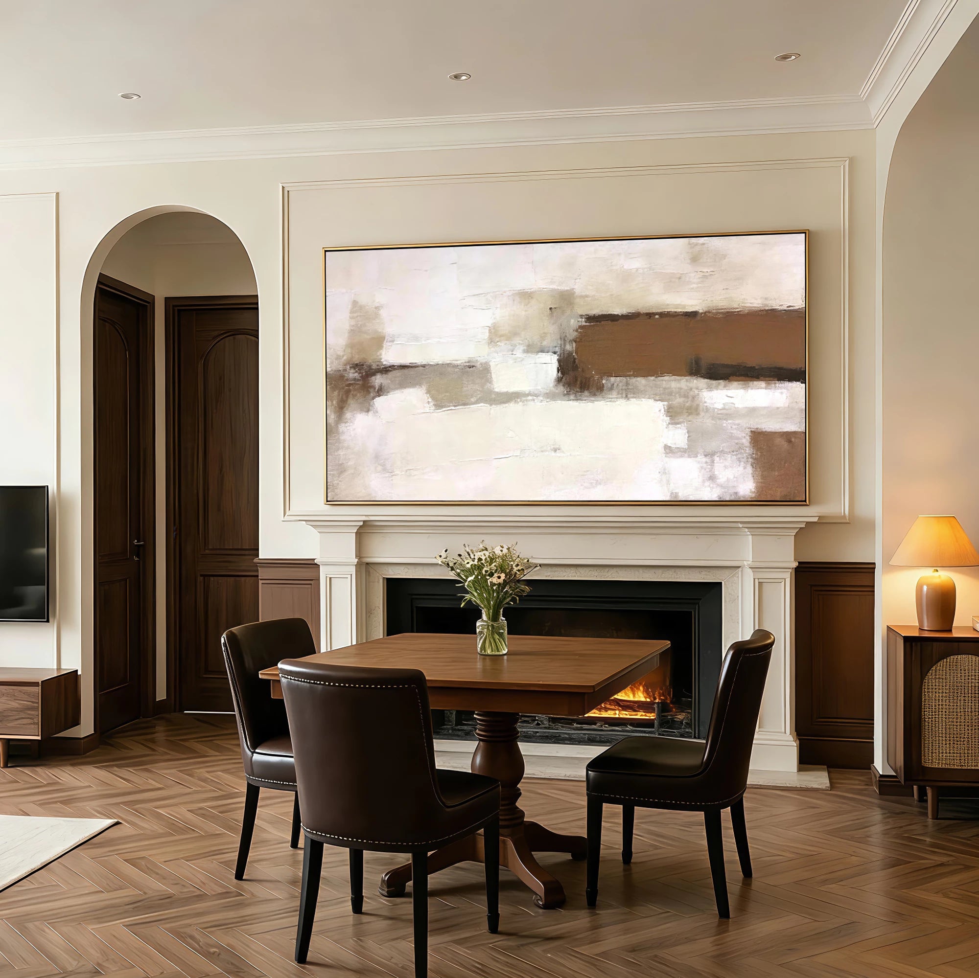 Earthy Tones Wabi-Sabi Textured Oil Painting #WA61