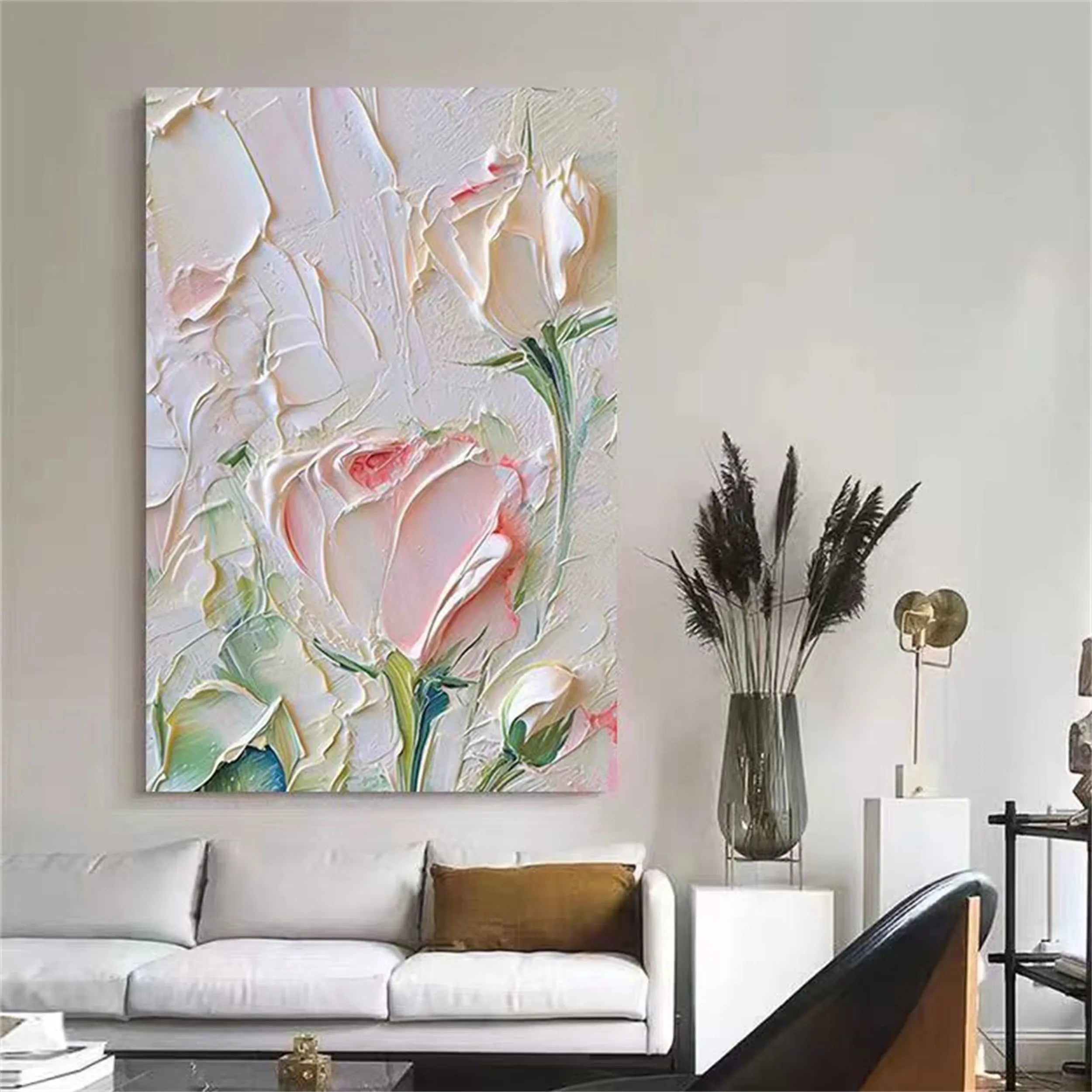 Colorful Flower & Tree Abstract Textured Wall Art #FT025