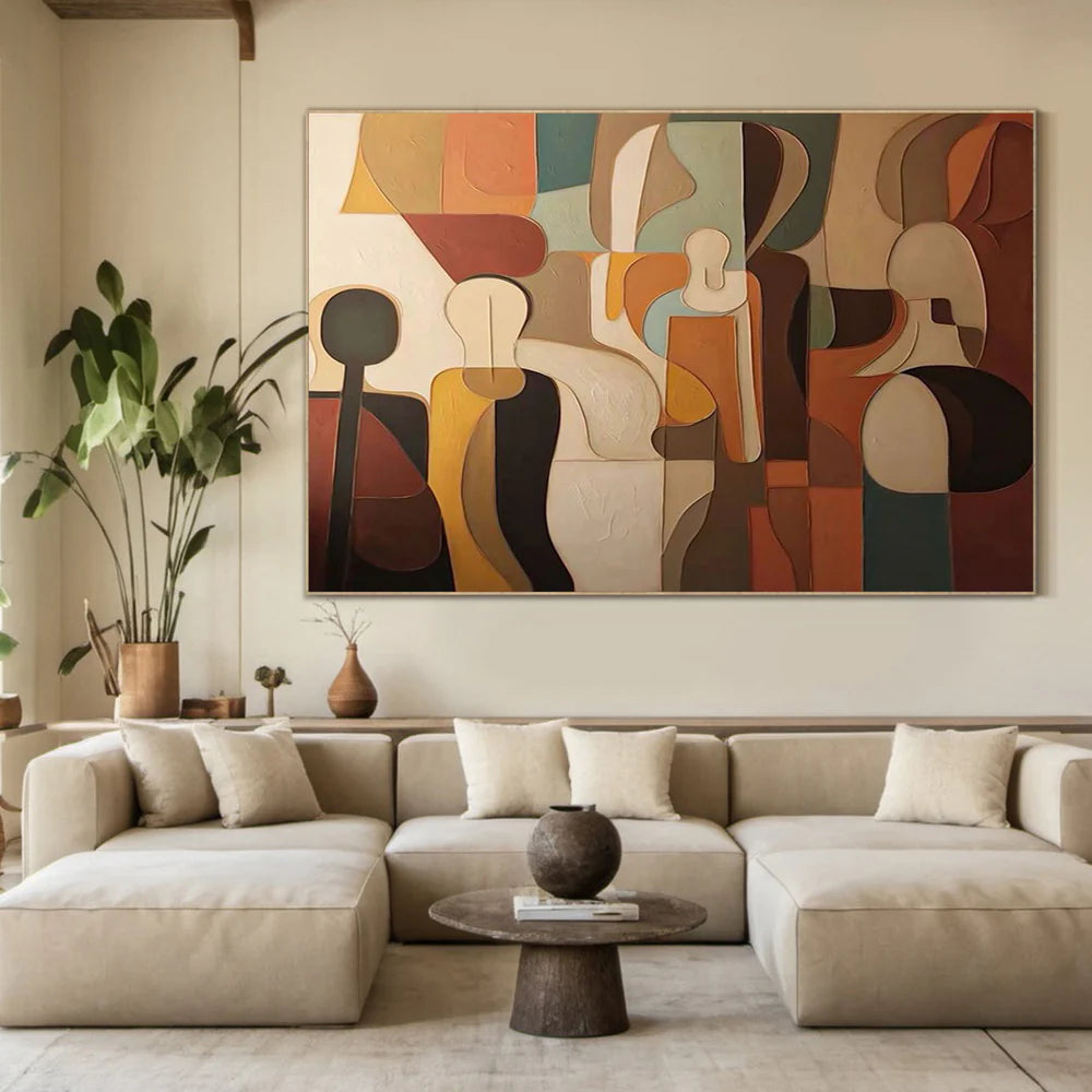 Bohemian Abstract Figurative Oil Painting #AB341
