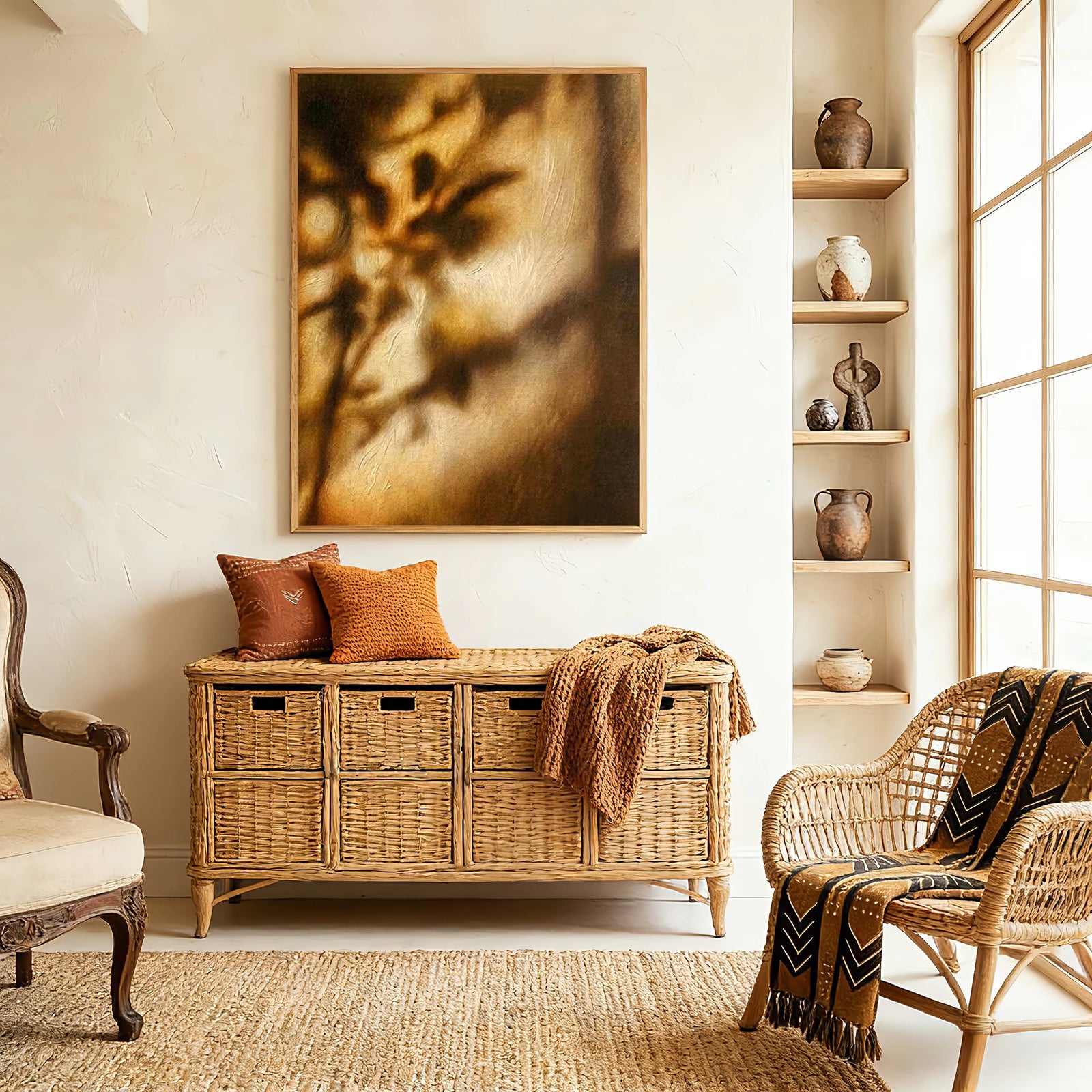 Warm Brown Tones Foliage Light and Shadow Oil Painting #MZ411