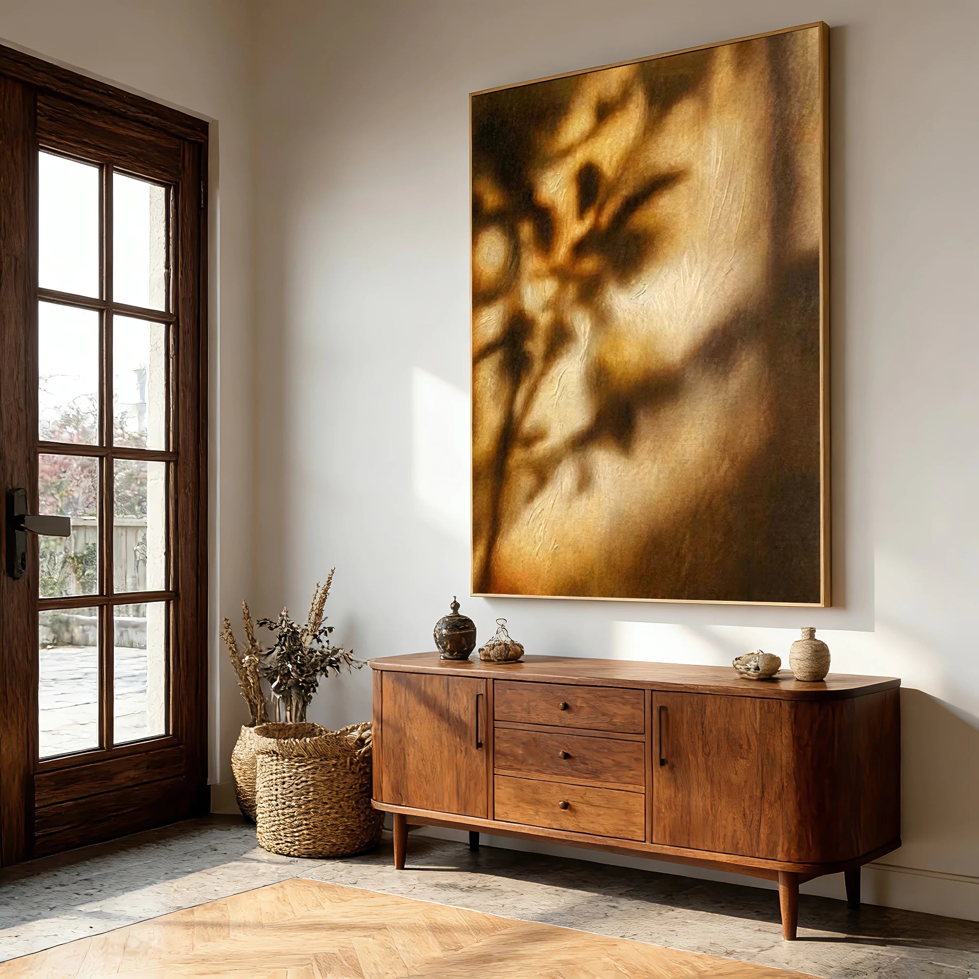 Warm Brown Tones Foliage Light and Shadow Oil Painting #MZ411